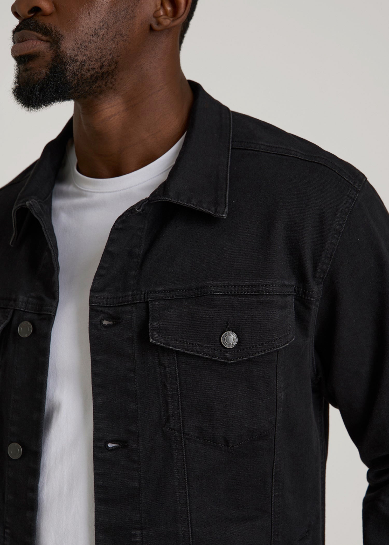 American Tall Online Shop | Classic Denim Jacket for Tall Men in Black