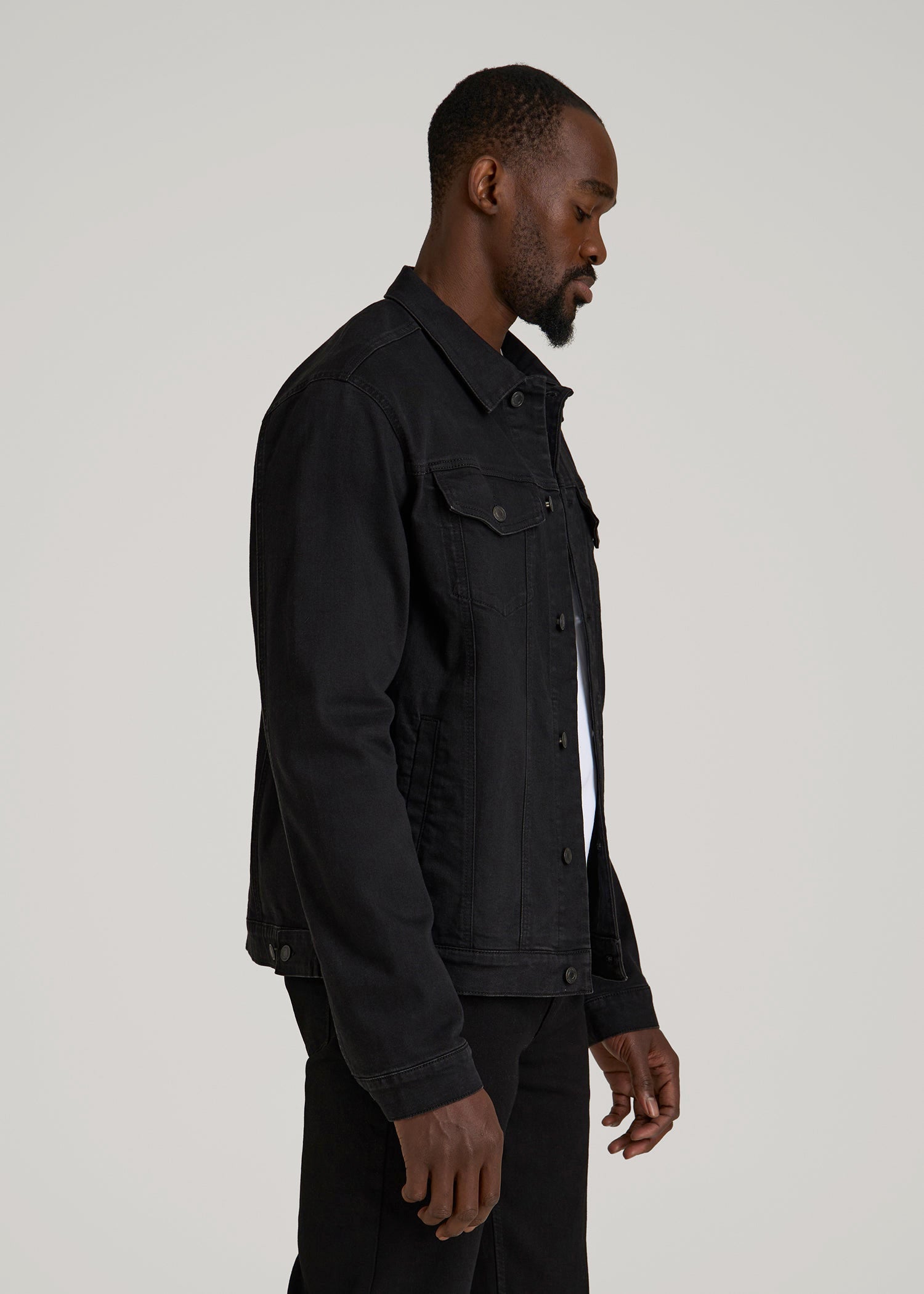 American Tall Online Shop | Classic Denim Jacket for Tall Men in Black