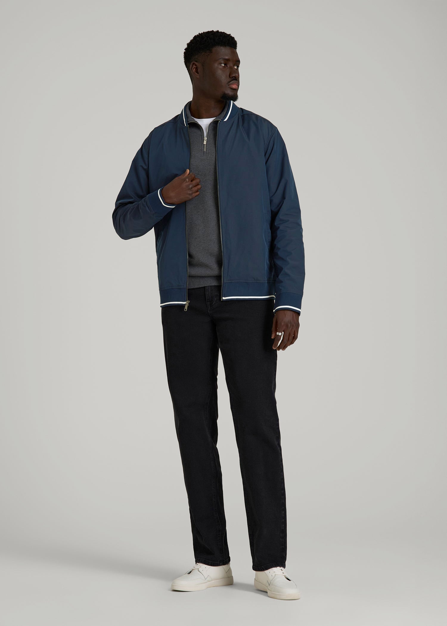 American Tall Online | A.T. Bomber Jacket for Tall Men in Navy