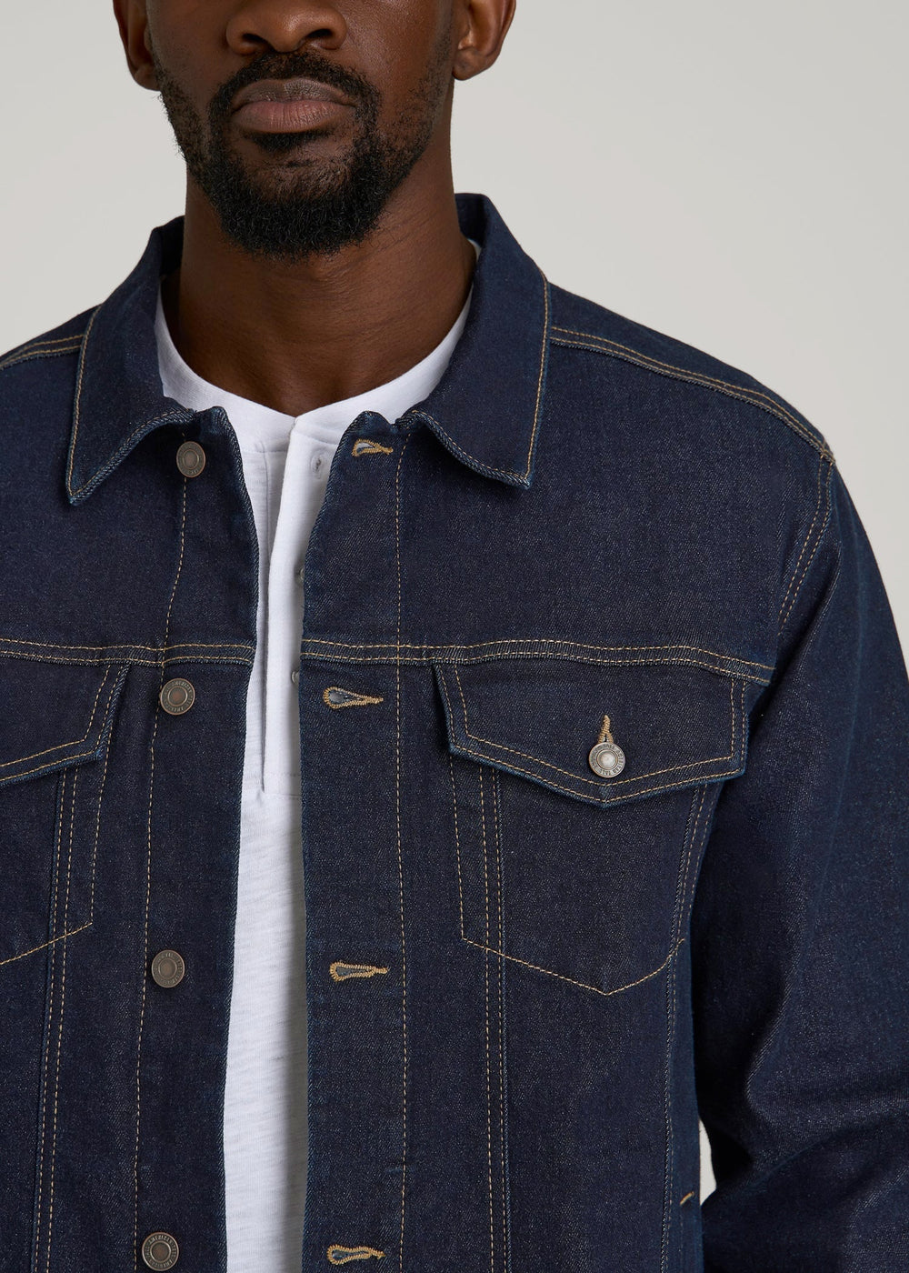 American Tall Sale | Classic Denim Jacket for Tall Men in Rinse Wash