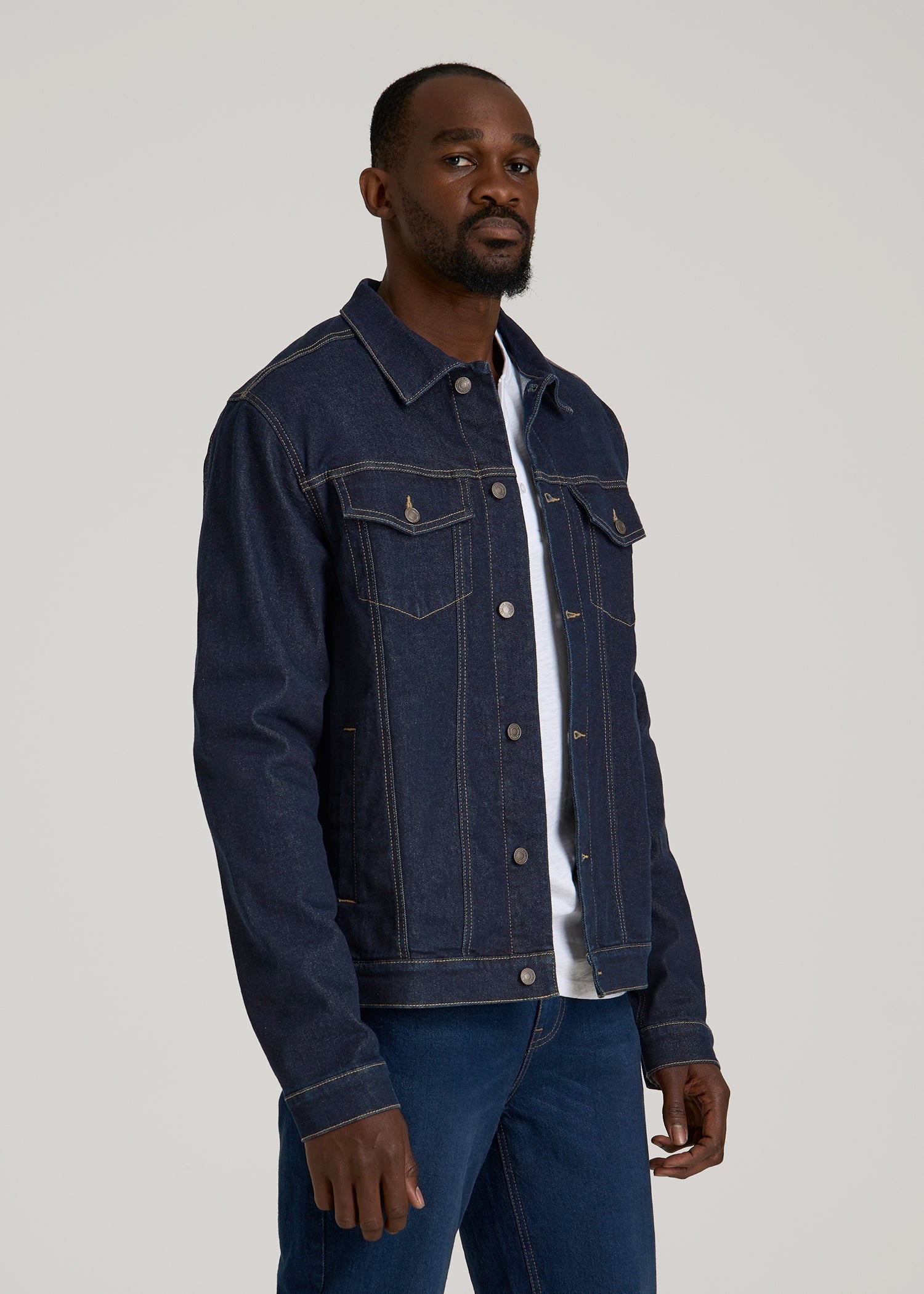 American Tall Sale | Classic Denim Jacket for Tall Men in Rinse Wash
