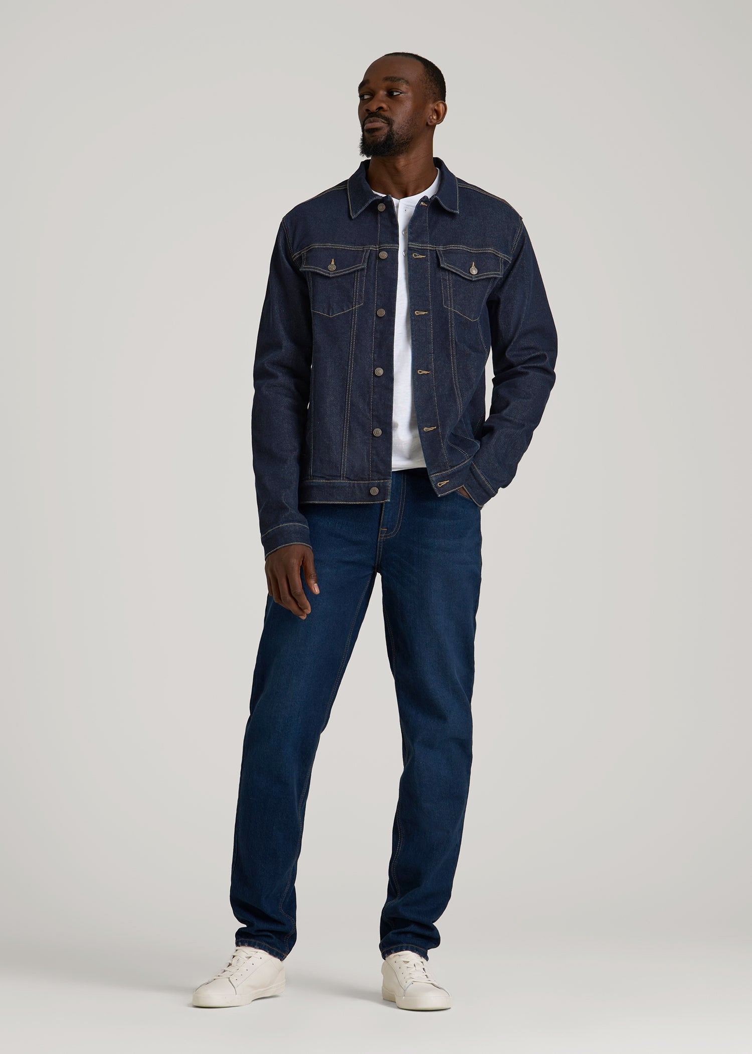 American Tall Sale | Classic Denim Jacket for Tall Men in Rinse Wash