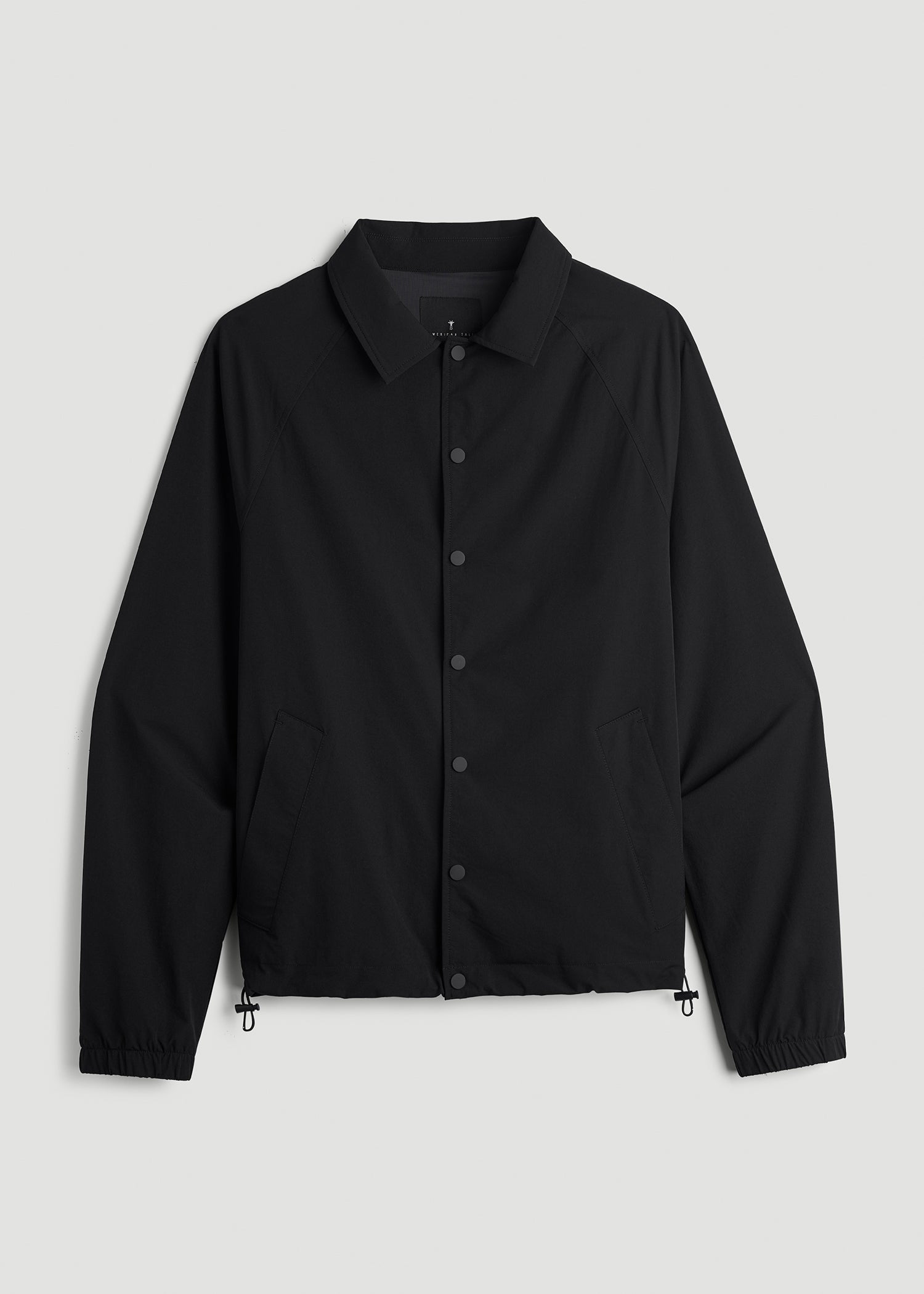 American Tall Outlet | Flex Nylon Collared Jacket for Tall Men in Black