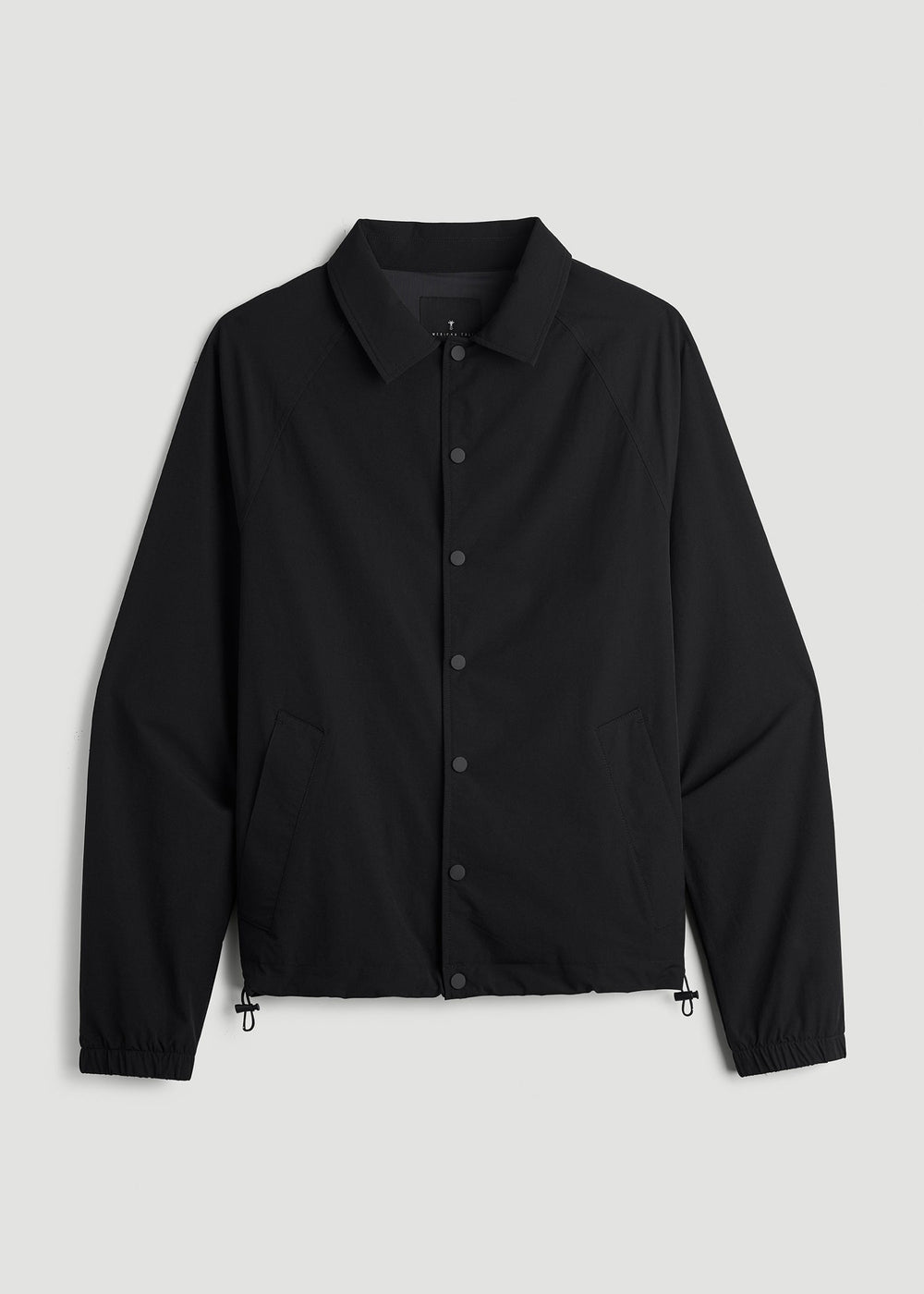American Tall Outlet | Flex Nylon Collared Jacket for Tall Men in Black