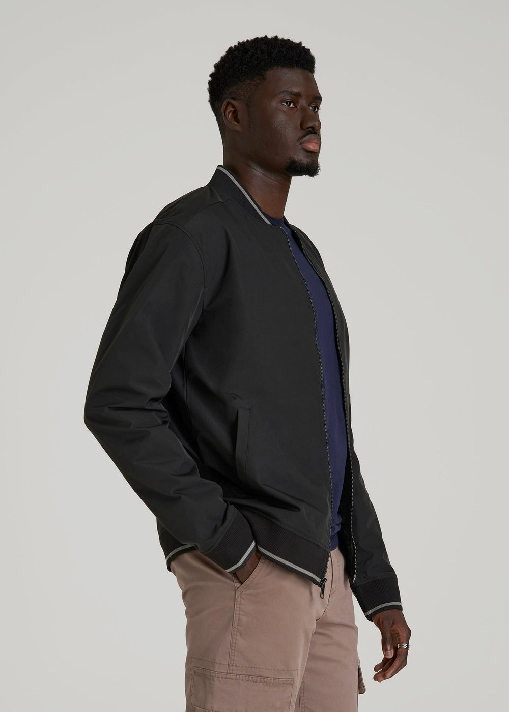 American Tall For Sale | A.T. Bomber Jacket for Tall Men in Black
