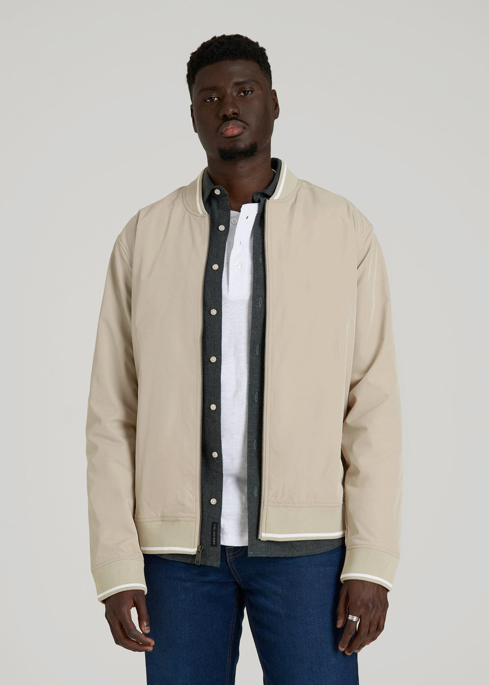 American Tall Discount | A.T. Bomber Jacket for Tall Men in Desert Khaki