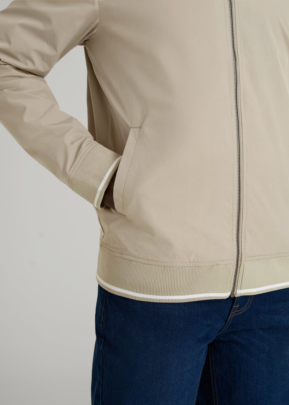 American Tall Discount | A.T. Bomber Jacket for Tall Men in Desert Khaki
