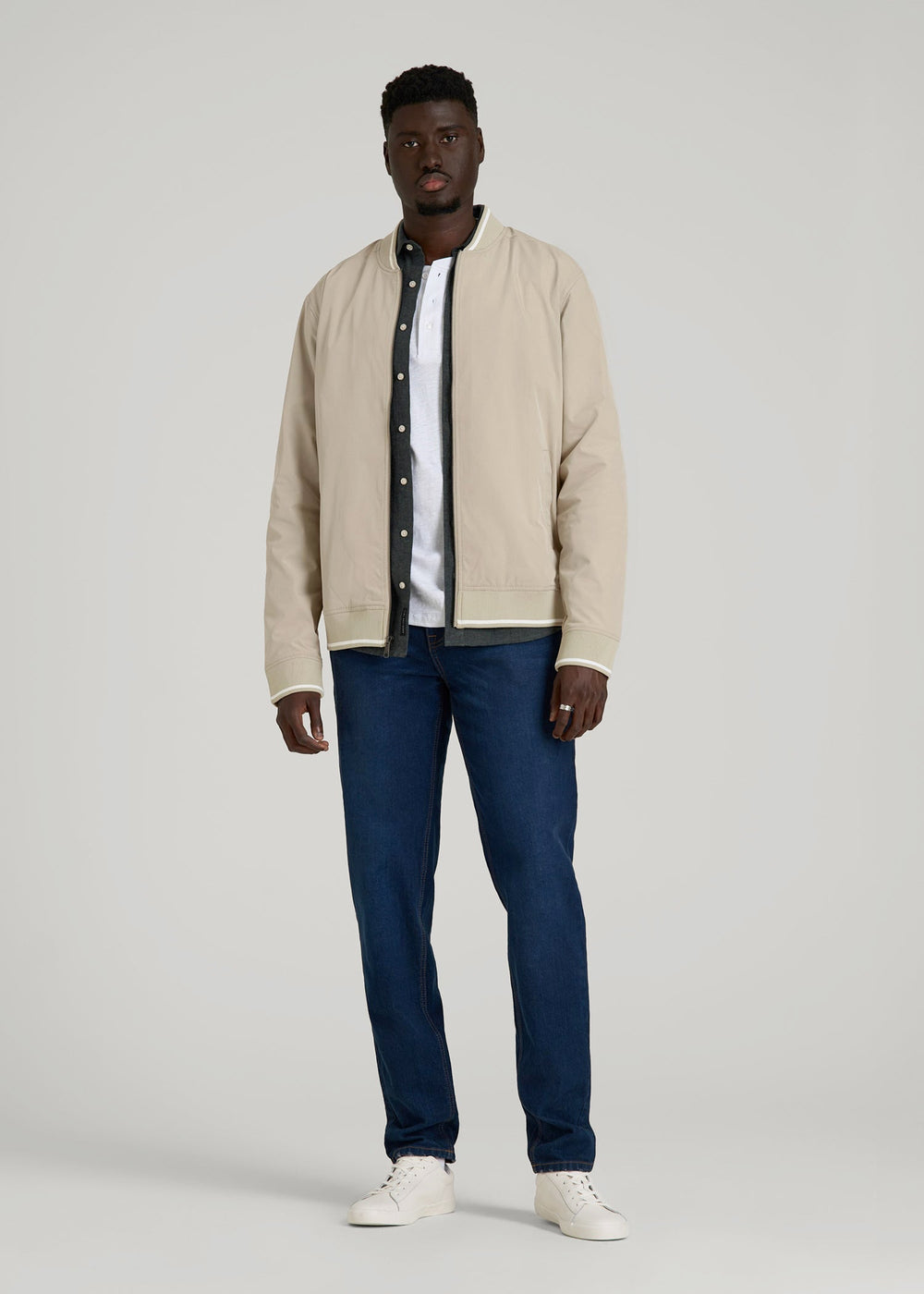 American Tall Discount | A.T. Bomber Jacket for Tall Men in Desert Khaki