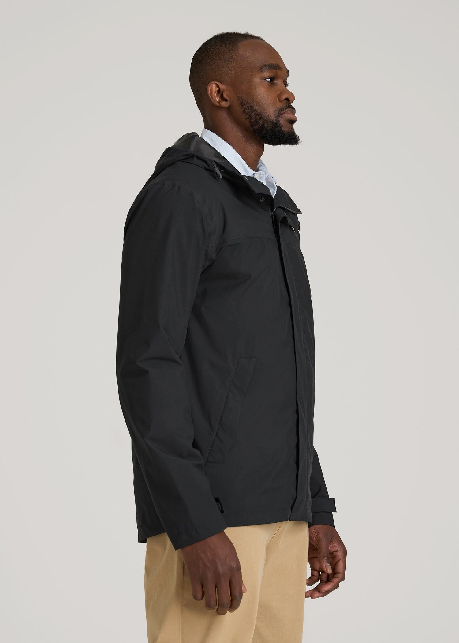 American Tall Online | Lightweight Rain Jacket for Tall Men in Black