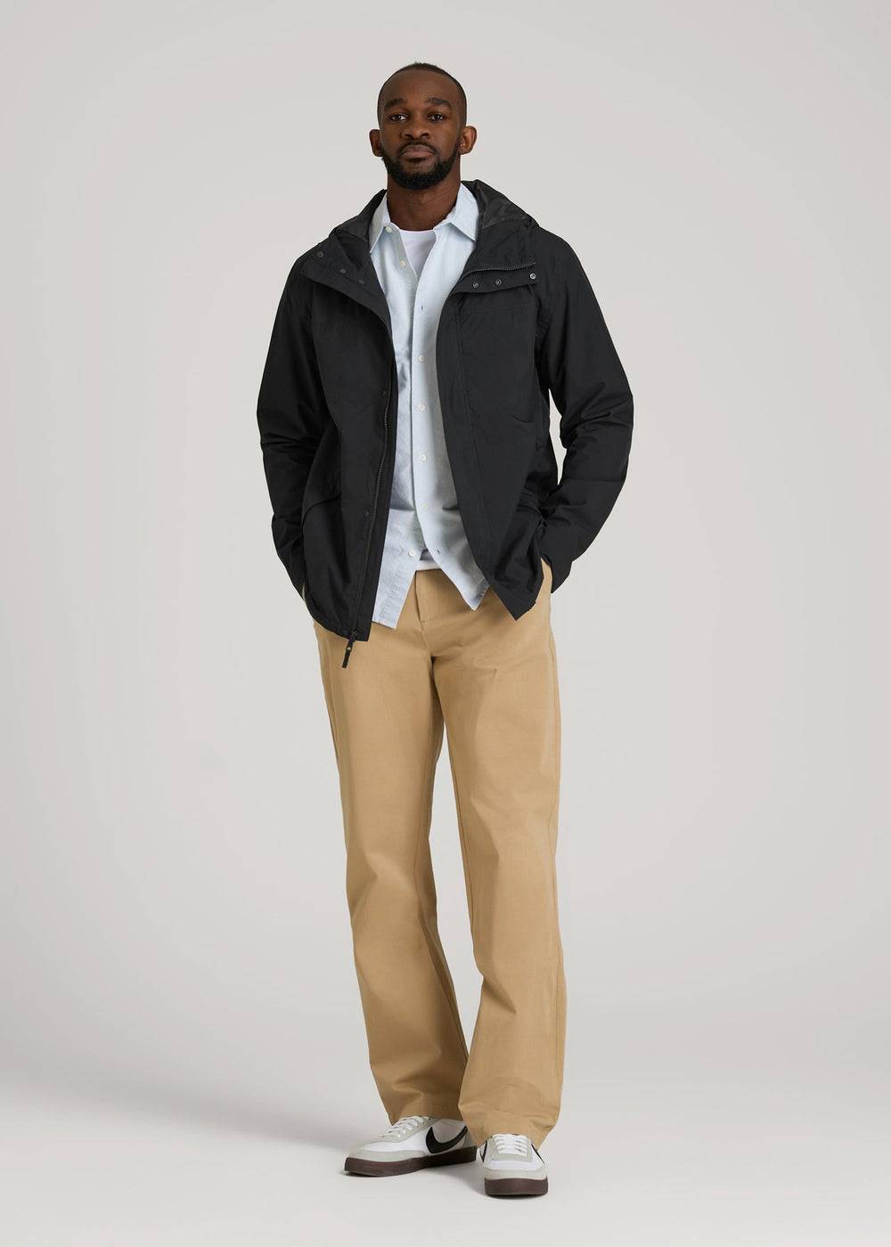 American Tall Online | Lightweight Rain Jacket for Tall Men in Black