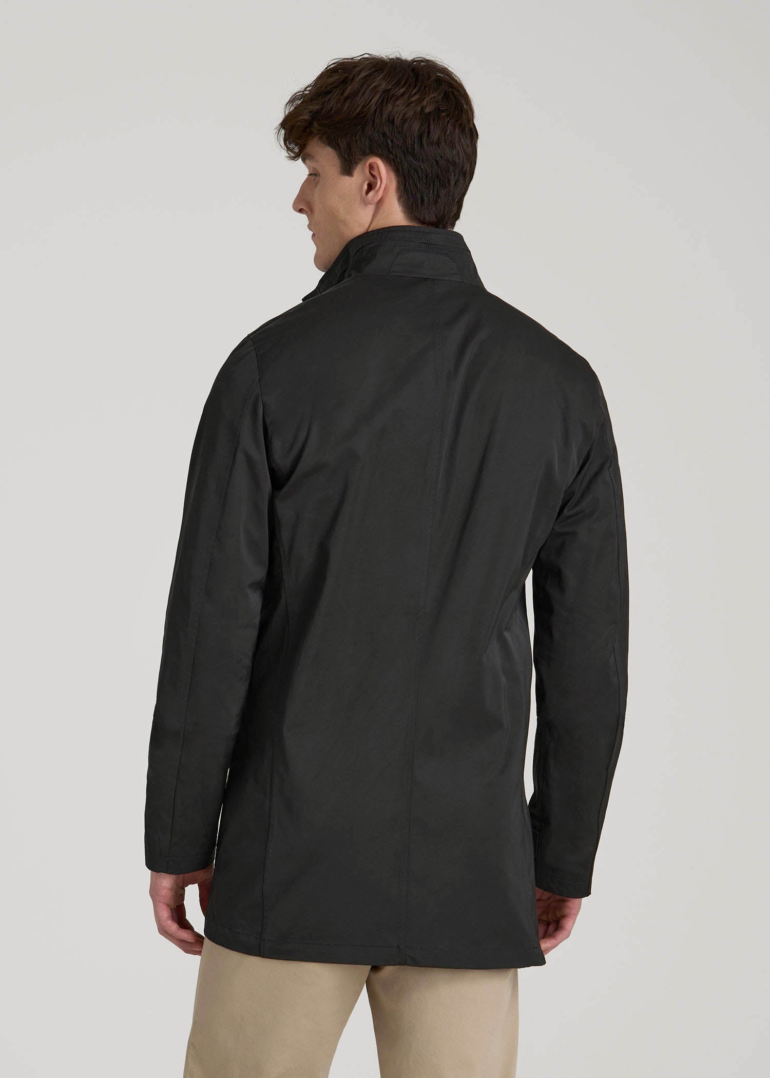 American Tall Sale | Zip Trench Coat for Tall Men in Black