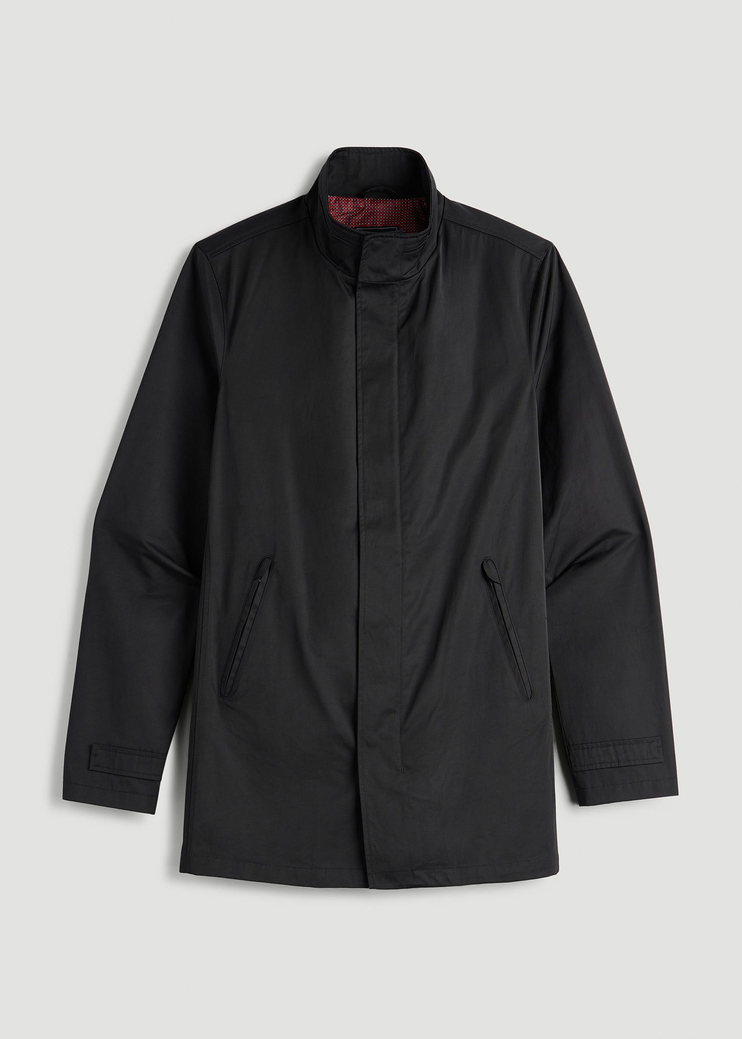 American Tall Sale | Zip Trench Coat for Tall Men in Black
