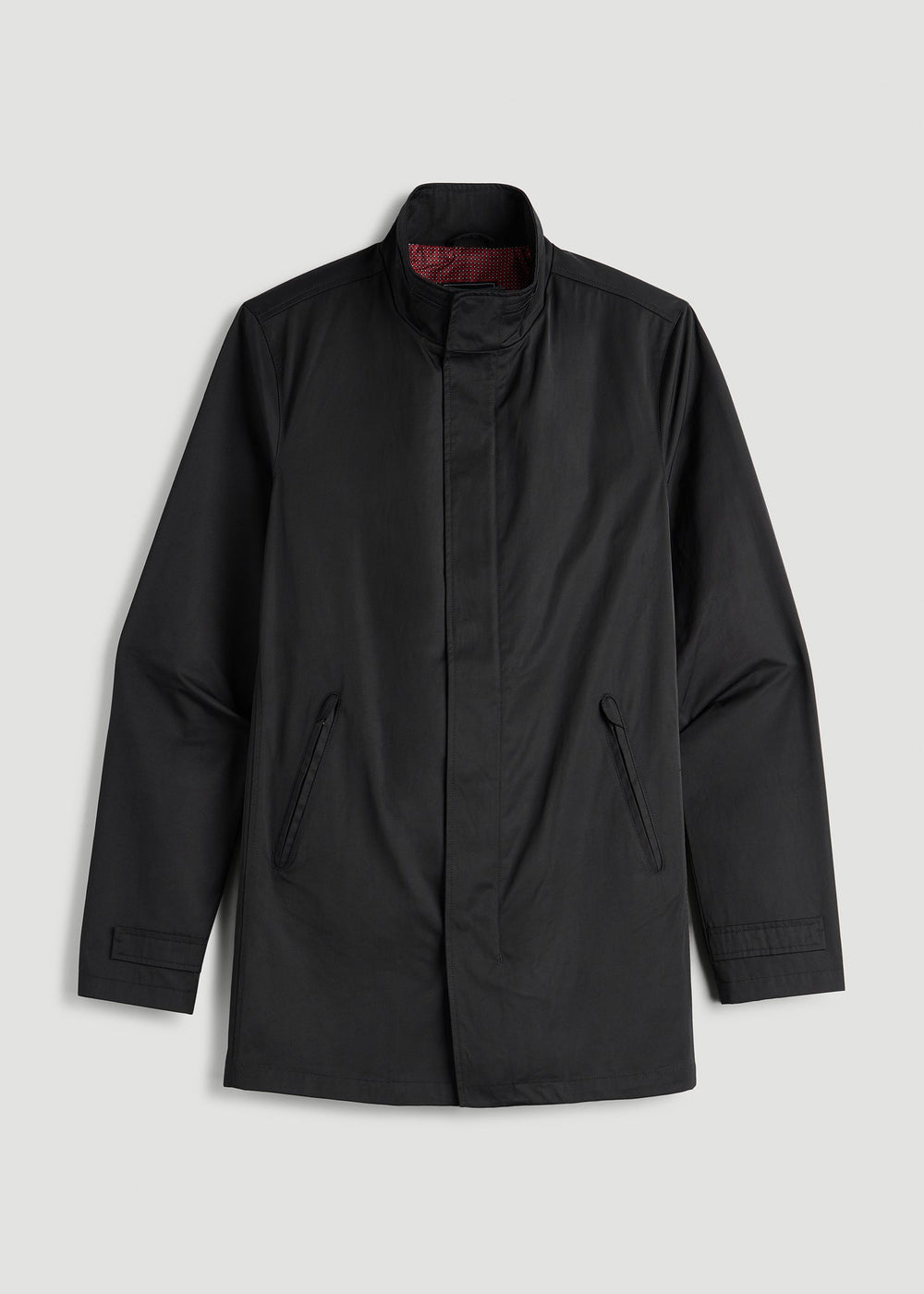 American Tall Sale | Zip Trench Coat for Tall Men in Black