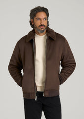 American Tall For Sale | Sherpa Bomber Jacket for Tall Men in Bison Brown