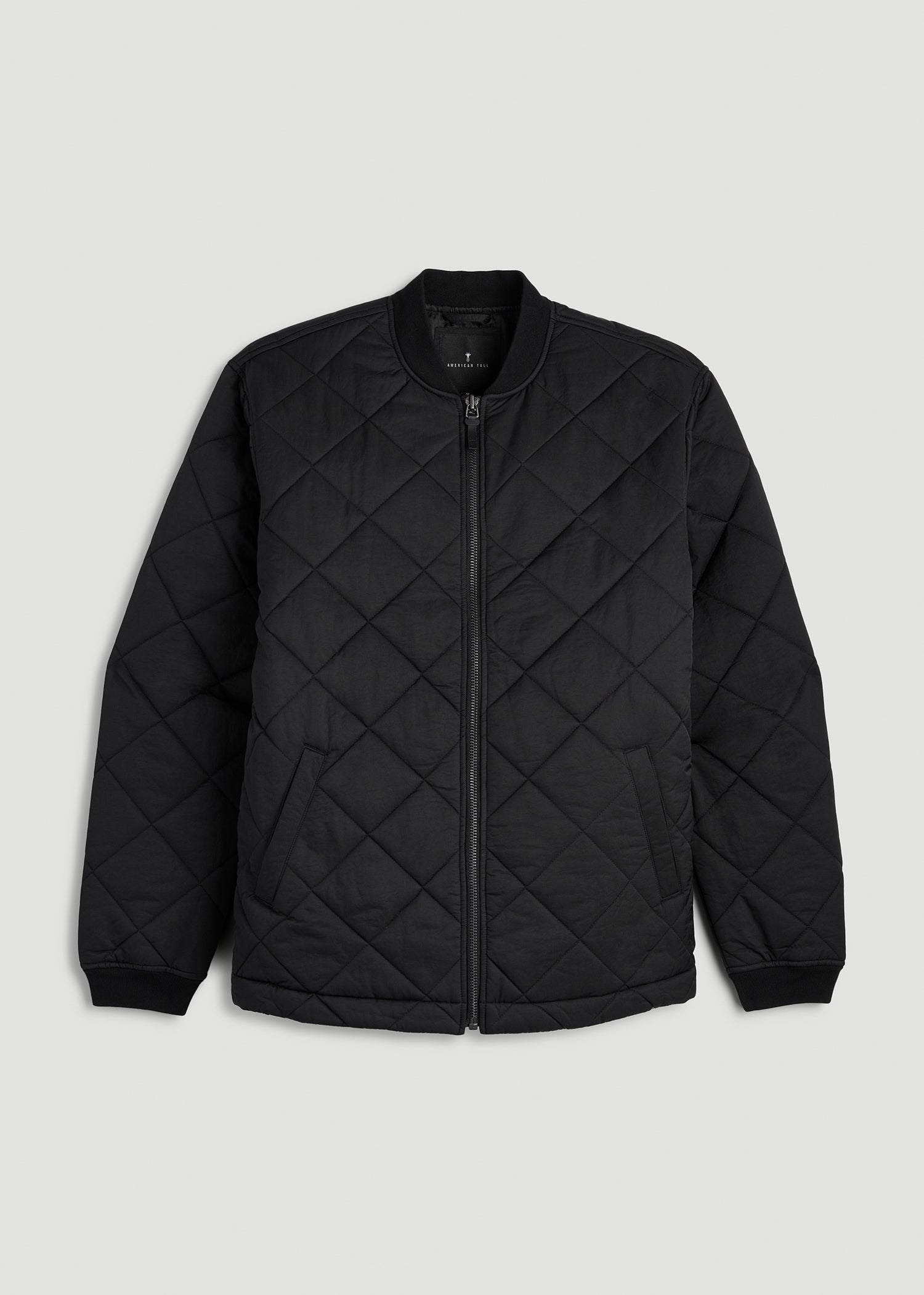 American Tall Discount | Quilted Jacket for Tall Men in Black