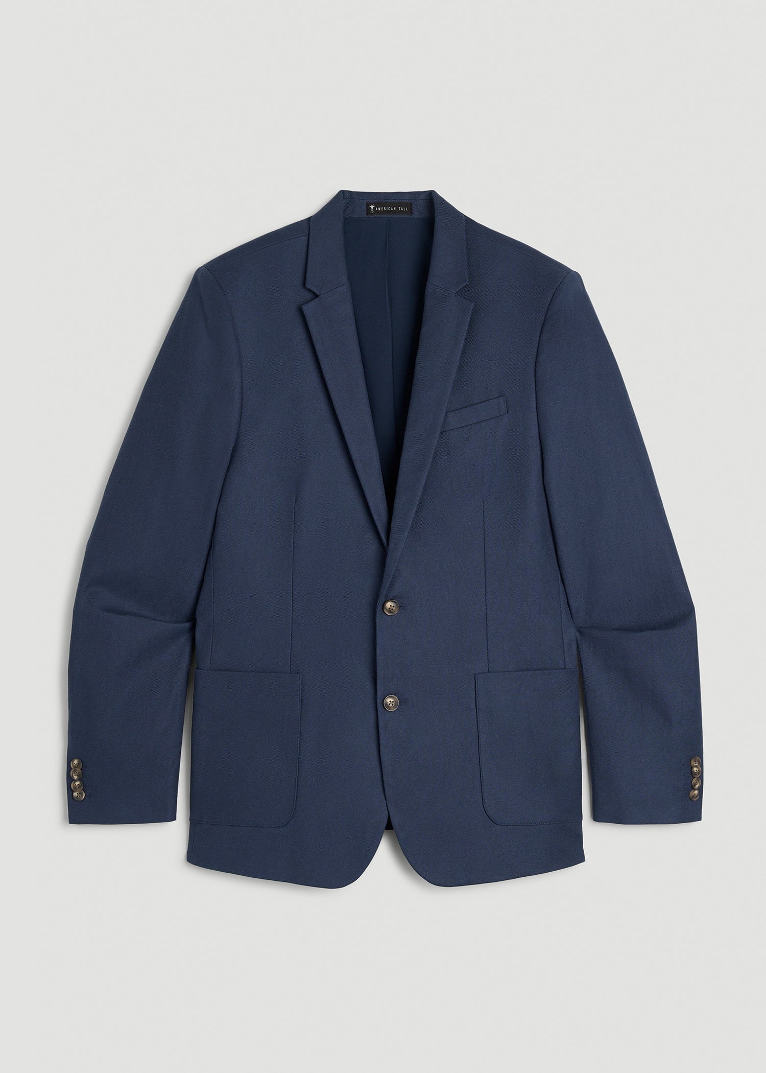 American Tall Online | Stretch Cotton Linen Blend Blazer for Tall Men in Navy Blue