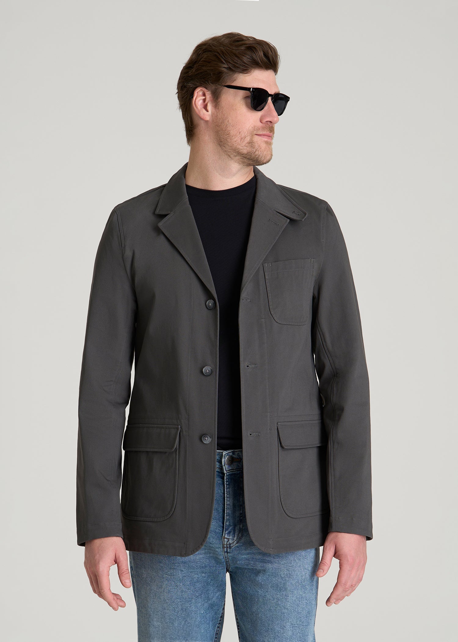 American Tall Sale | Stretch Commuter Chino Sport Coat for Tall Men in Slate