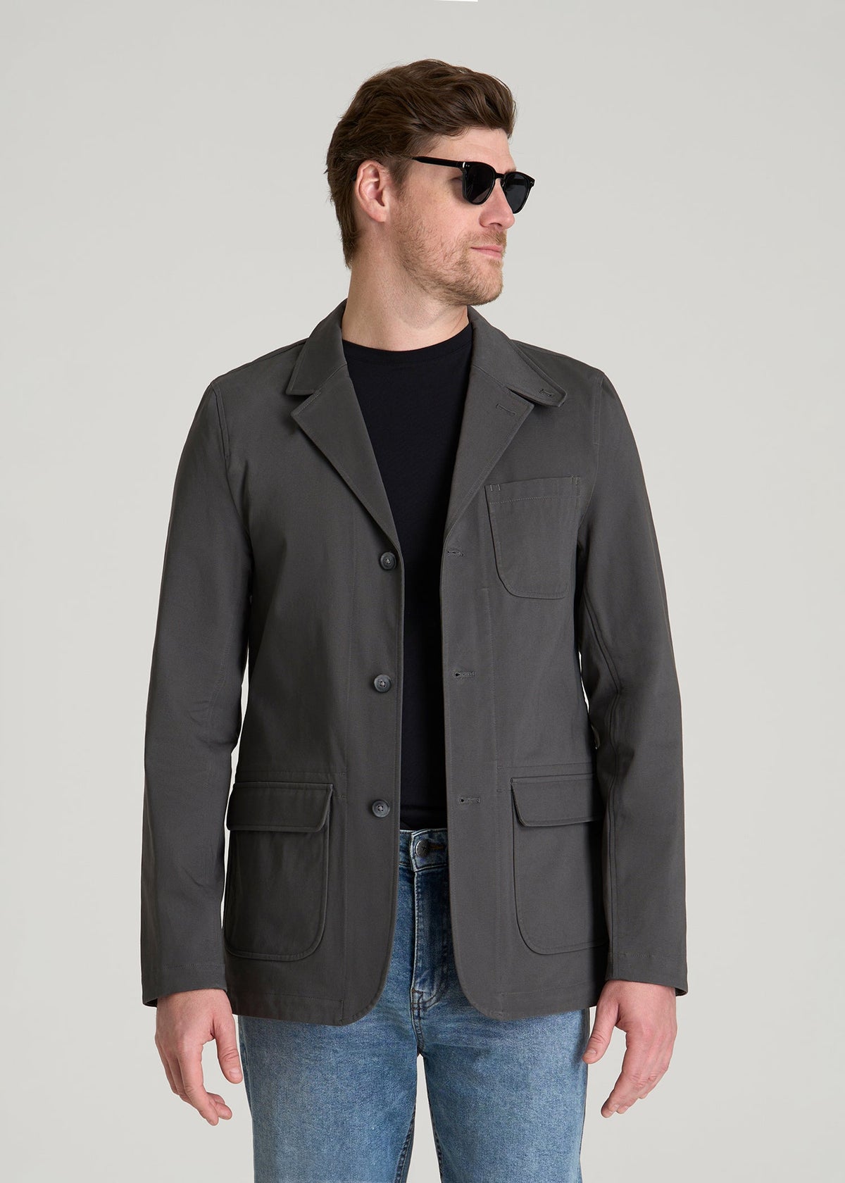 American Tall Sale | Stretch Commuter Chino Sport Coat for Tall Men in Slate