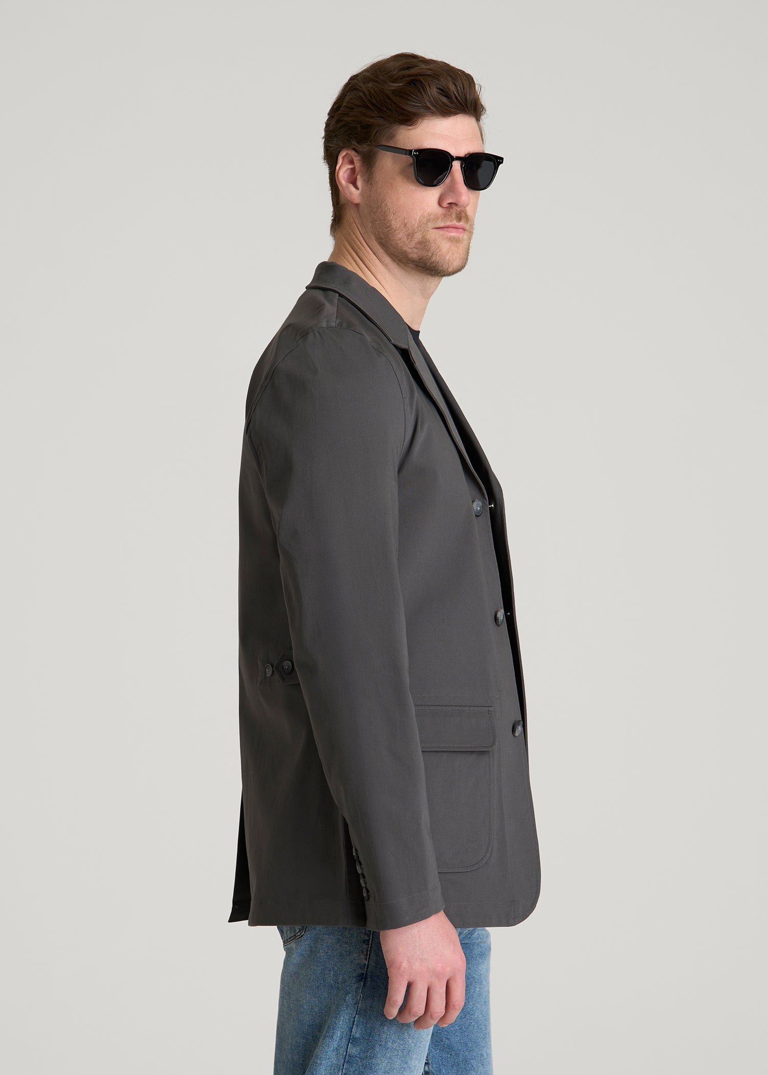 American Tall Sale | Stretch Commuter Chino Sport Coat for Tall Men in Slate