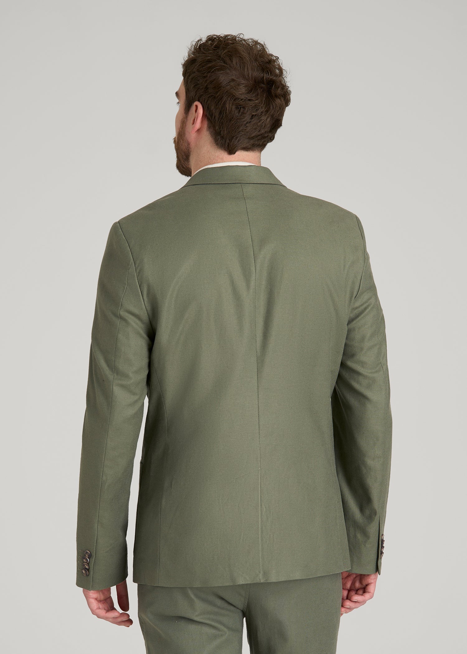 American Tall For Sale | Stretch Cotton Linen Blend Blazer for Tall Men in Olive