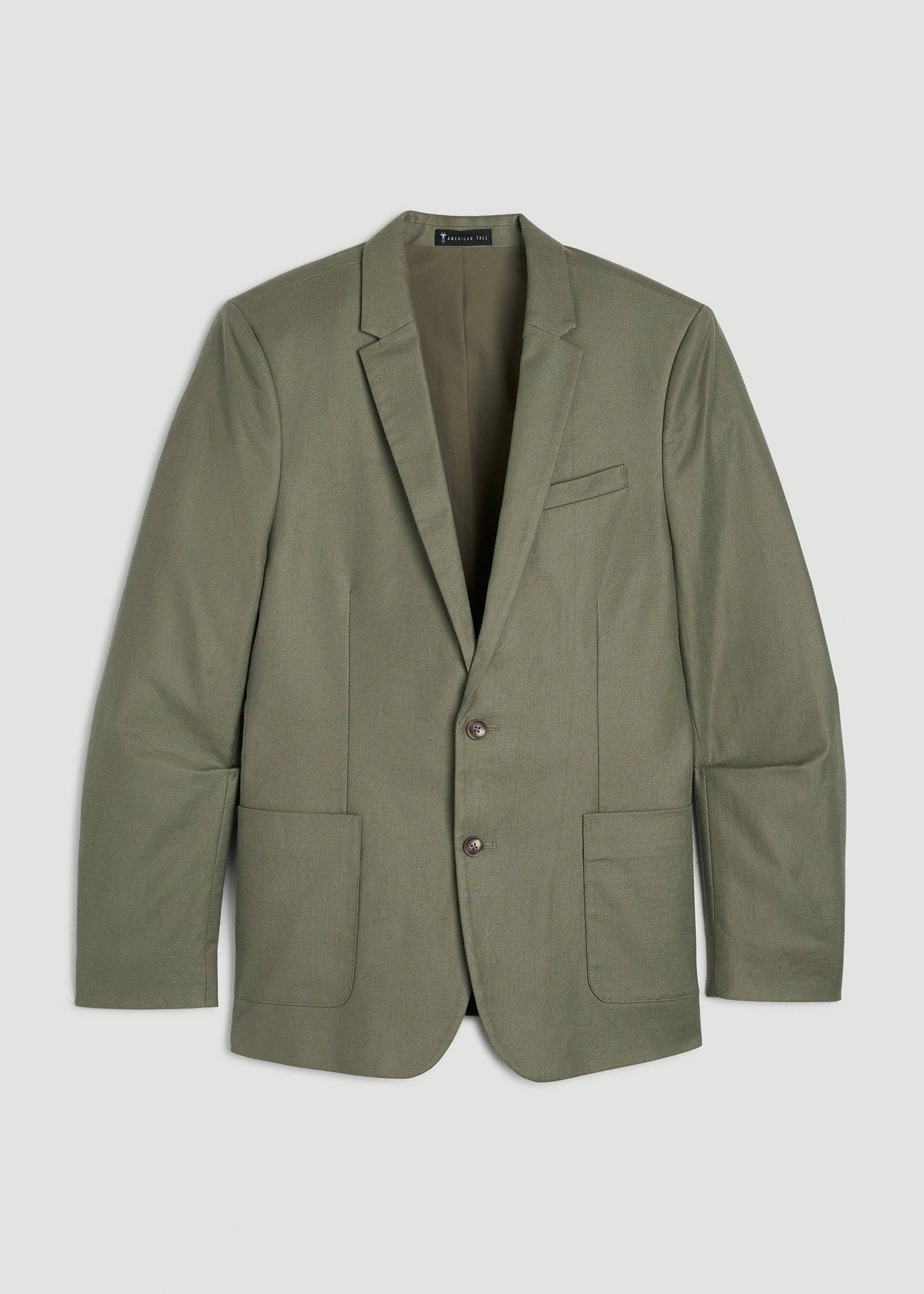 American Tall For Sale | Stretch Cotton Linen Blend Blazer for Tall Men in Olive