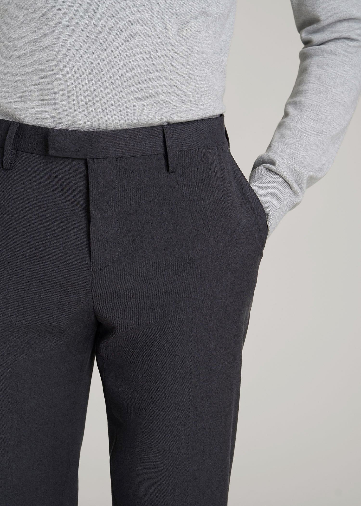 American Tall Discount | Suit Trousers for Tall Men in Mid Grey