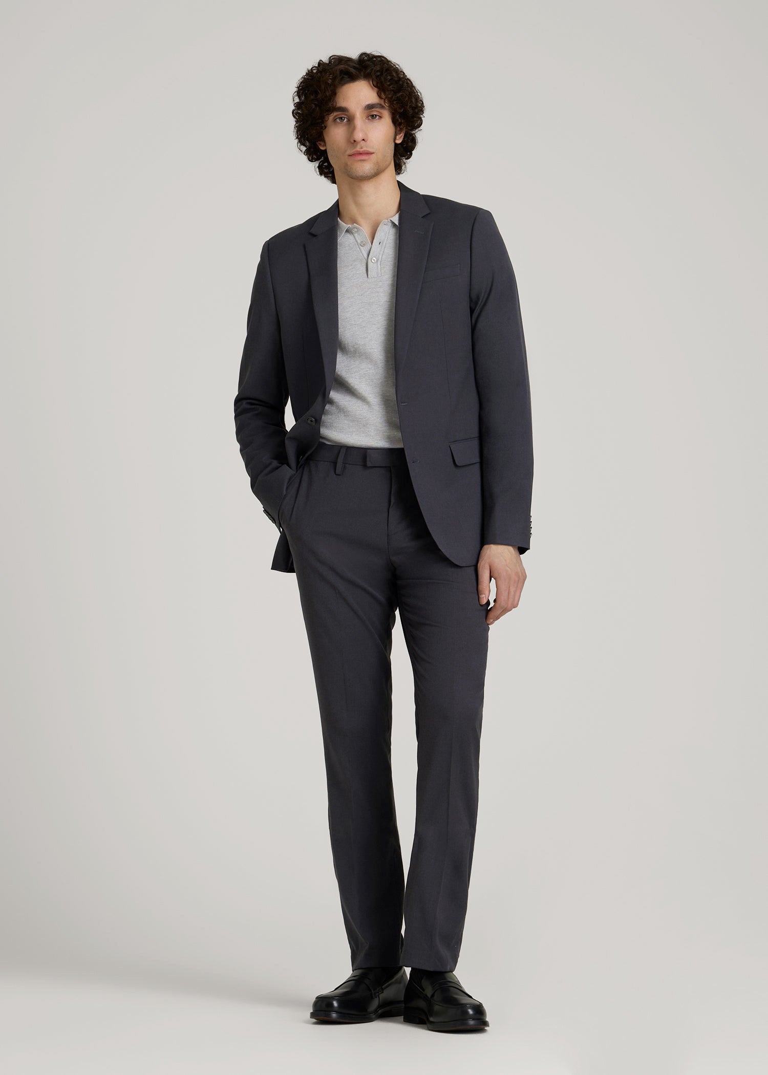 American Tall Discount | Suit Trousers for Tall Men in Mid Grey