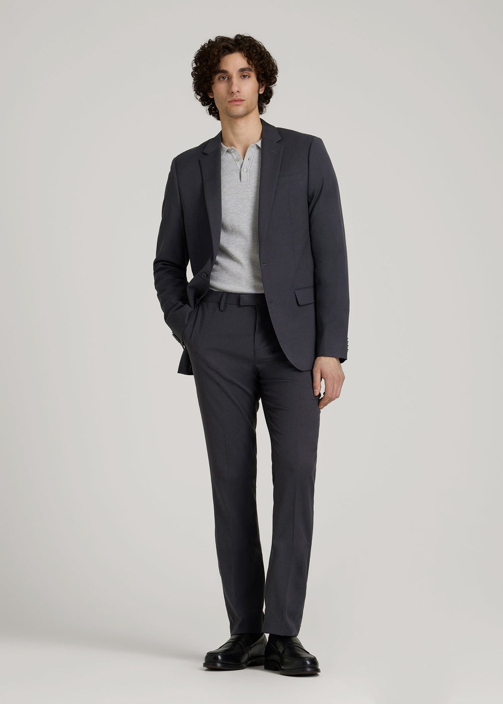American Tall Discount | Suit Trousers for Tall Men in Mid Grey