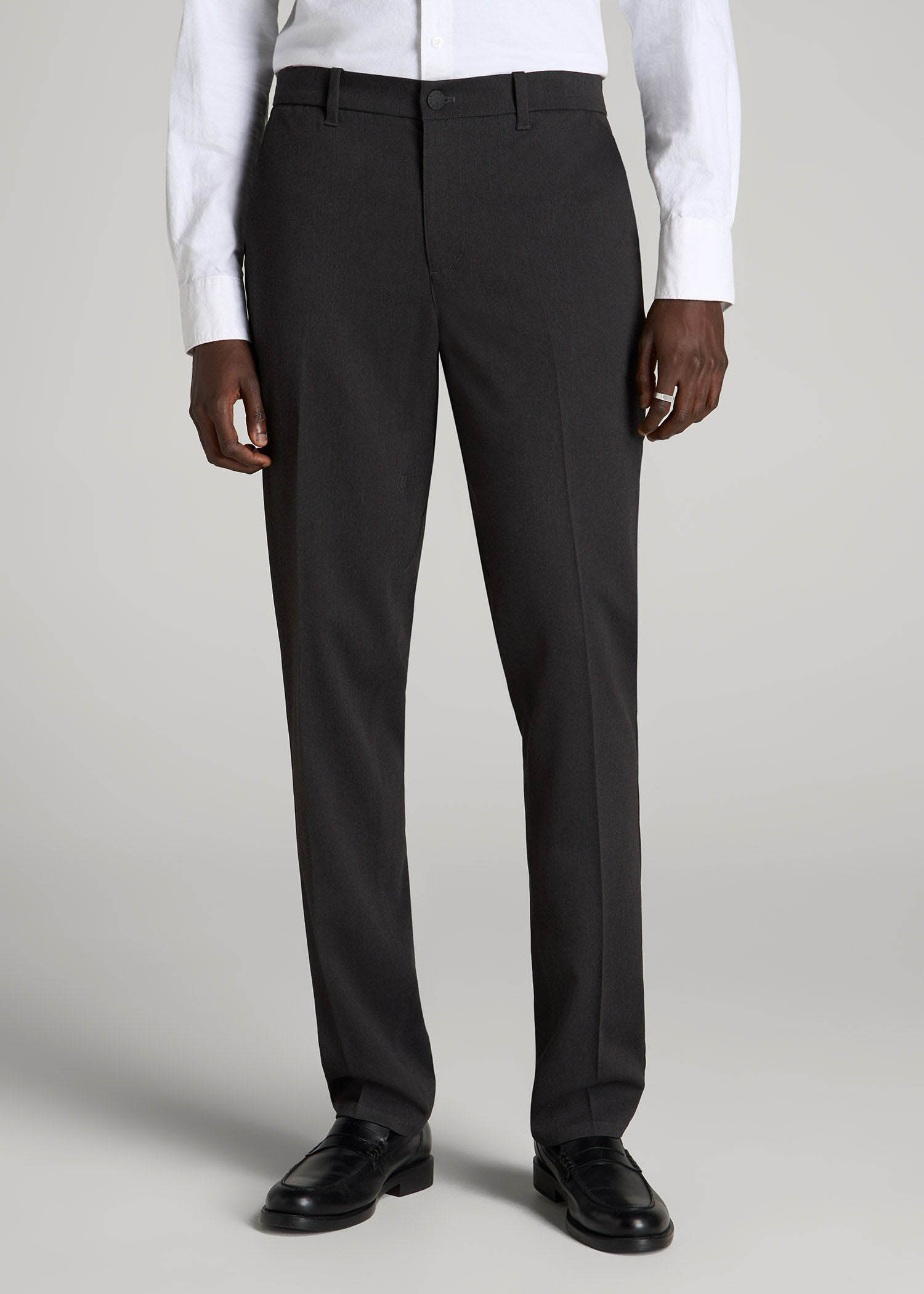 American Tall Online | TAPERED-FIT Stretch Dress Pants for Tall Men in Charcoal Heather