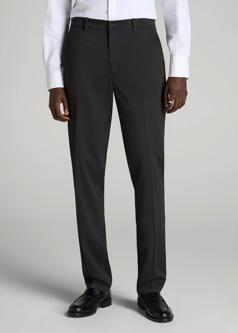 American Tall Online | TAPERED-FIT Stretch Dress Pants for Tall Men in Charcoal Heather