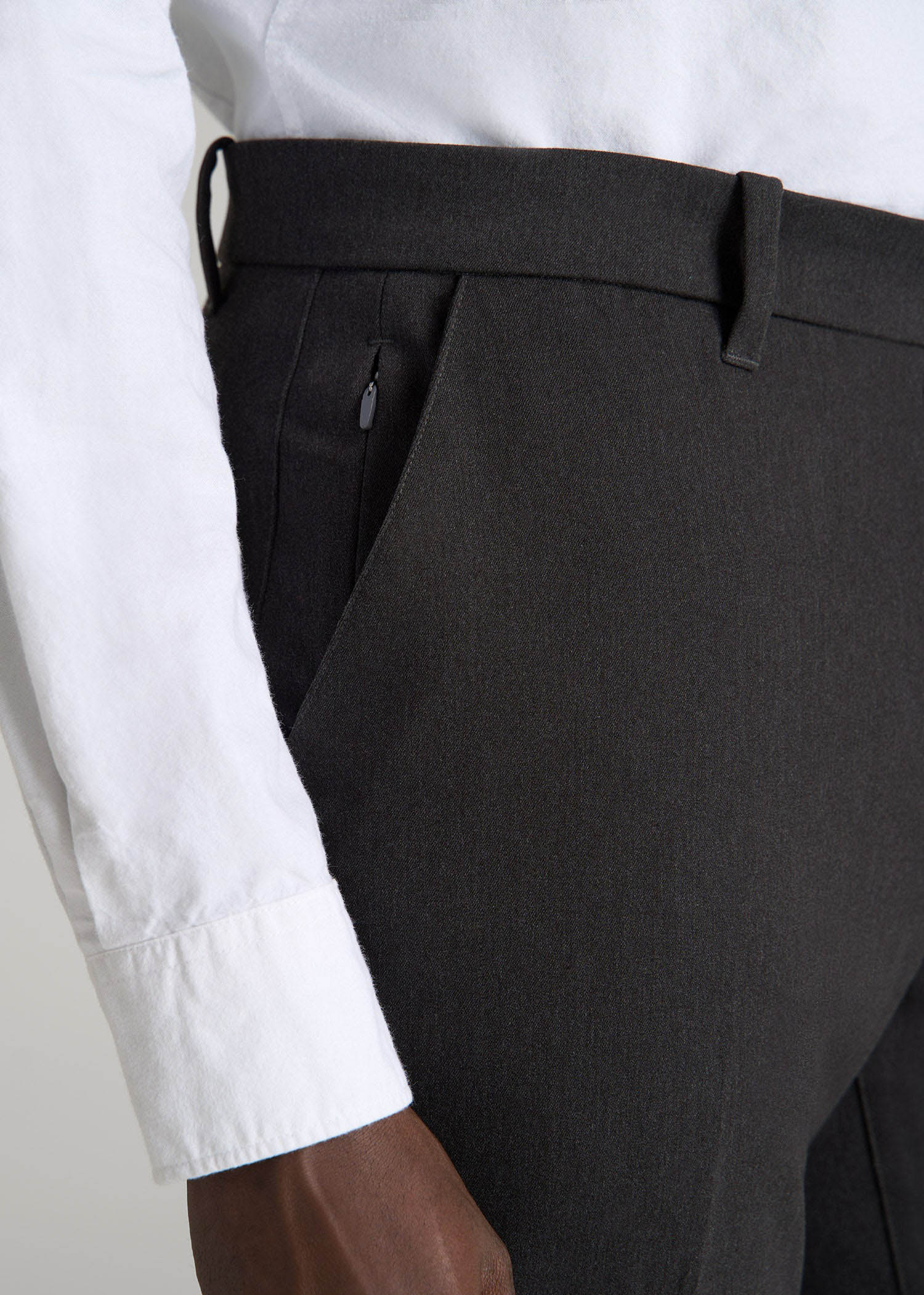 American Tall Online | TAPERED-FIT Stretch Dress Pants for Tall Men in Charcoal Heather