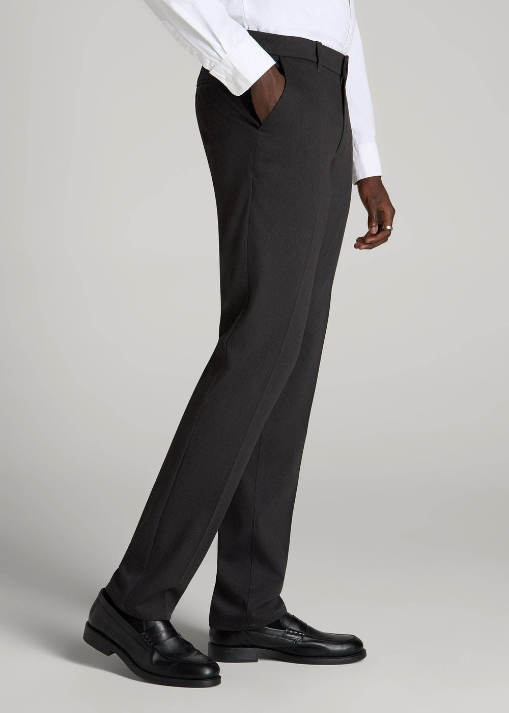 American Tall Online | TAPERED-FIT Stretch Dress Pants for Tall Men in Charcoal Heather