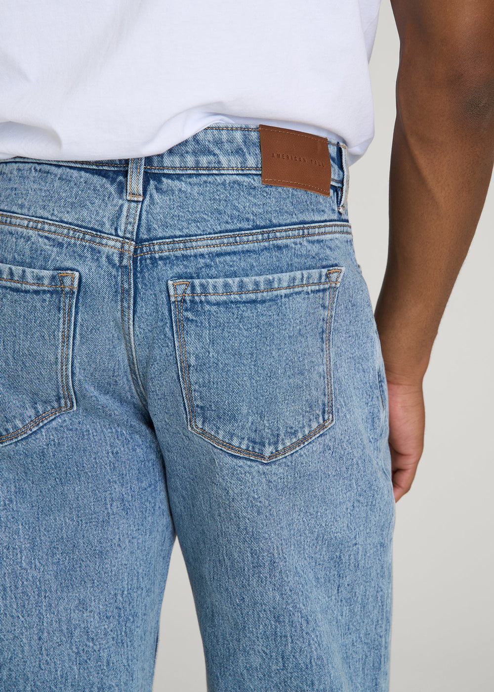 American Tall Outlet | MILO Relaxed Tapered Fit Jeans for Tall Men in Perfect Blue