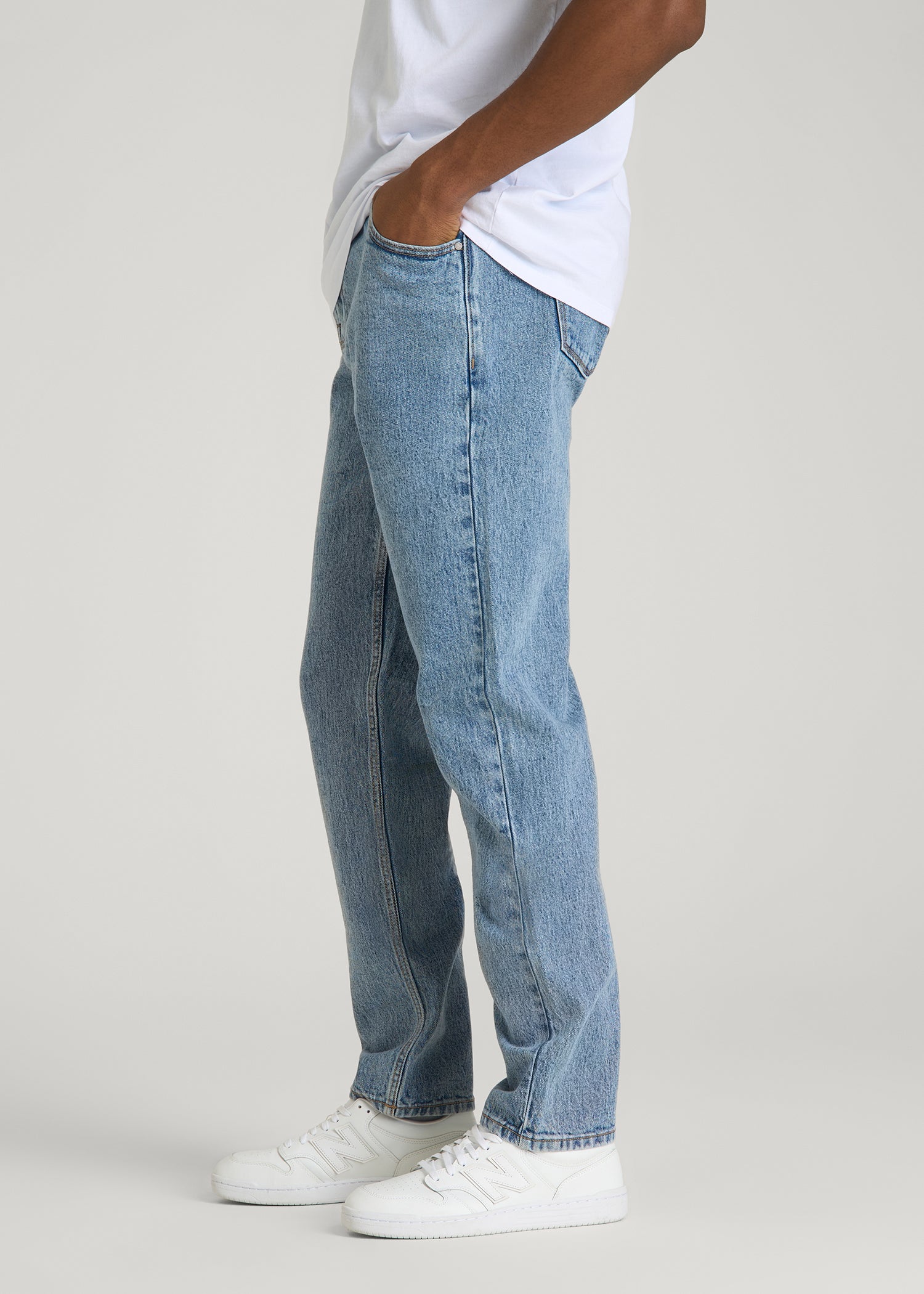American Tall Outlet | MILO Relaxed Tapered Fit Jeans for Tall Men in Perfect Blue