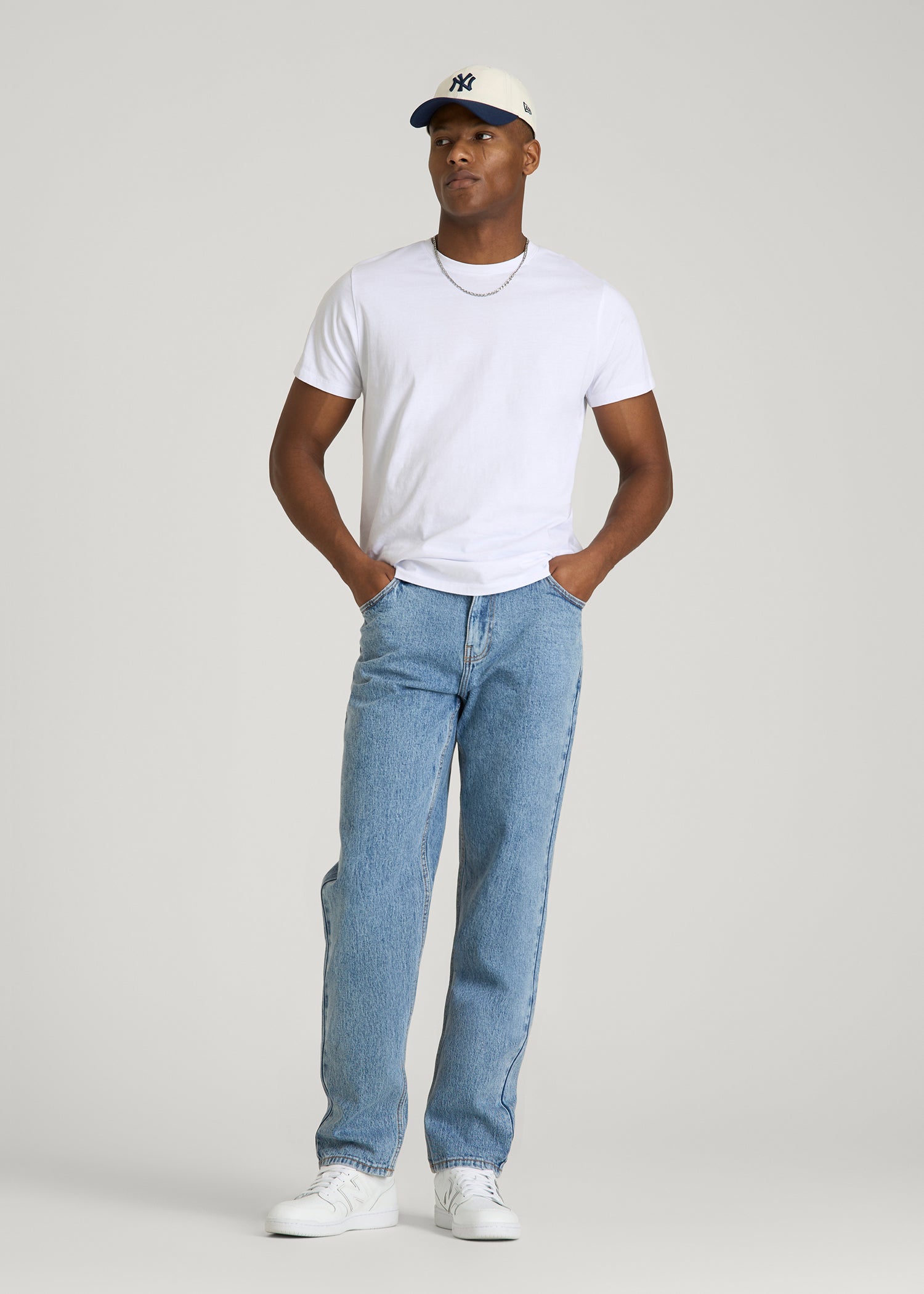 American Tall Outlet | MILO Relaxed Tapered Fit Jeans for Tall Men in Perfect Blue