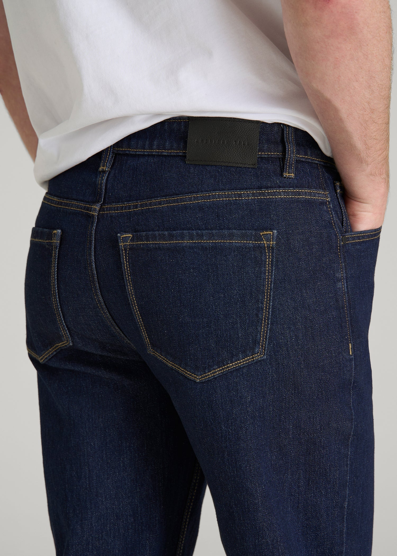 American Tall Online Shop | MILO Relaxed Tapered Fit Jeans for Tall Men in Deep Indigo Wash