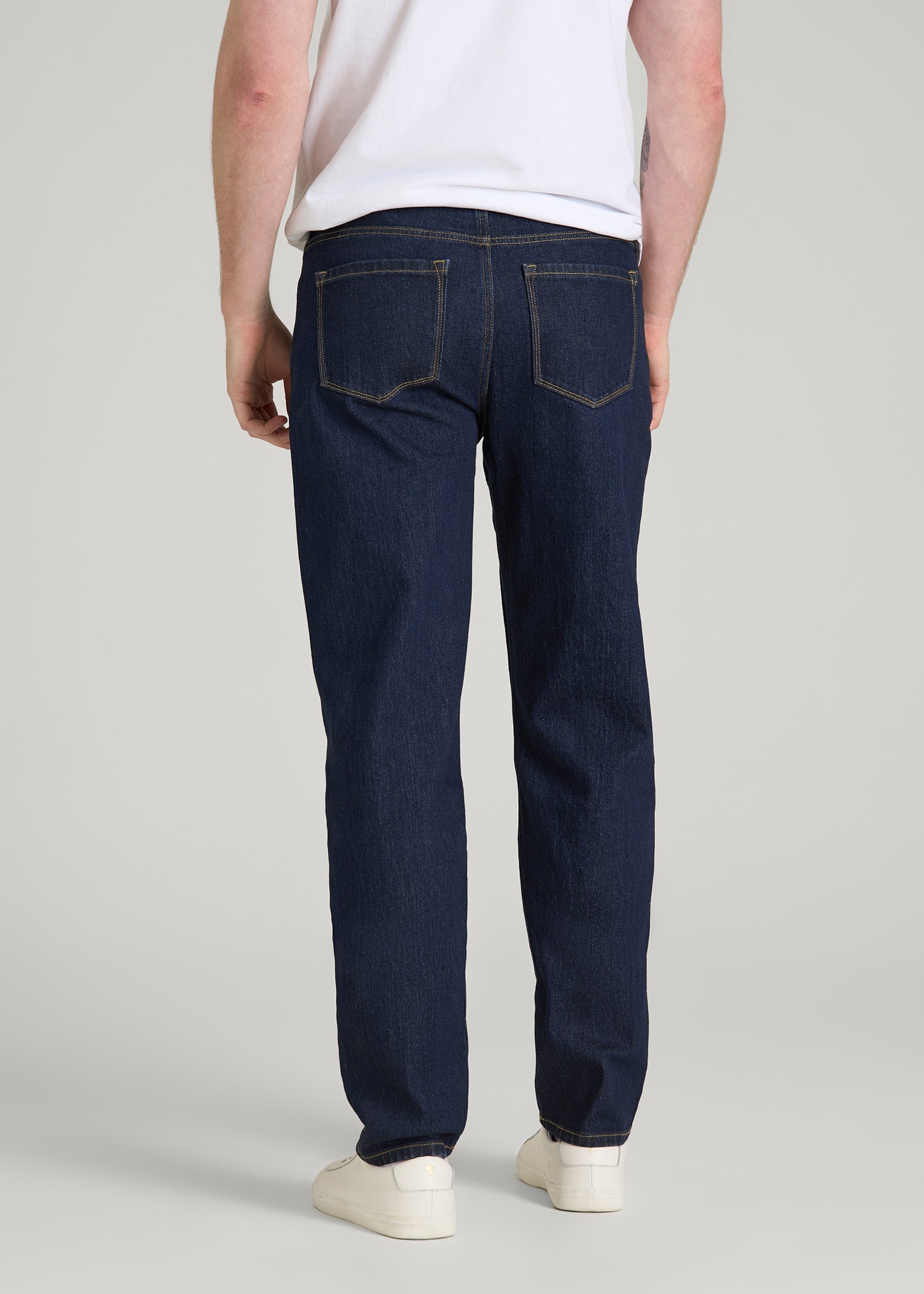 American Tall Online Shop | MILO Relaxed Tapered Fit Jeans for Tall Men in Deep Indigo Wash