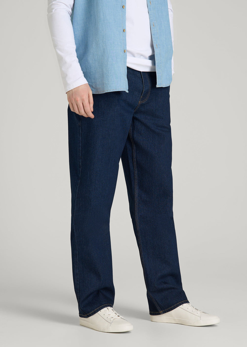 American Tall Outlet | Loose Fit Jeans for Tall Men in Deep Indigo Wash