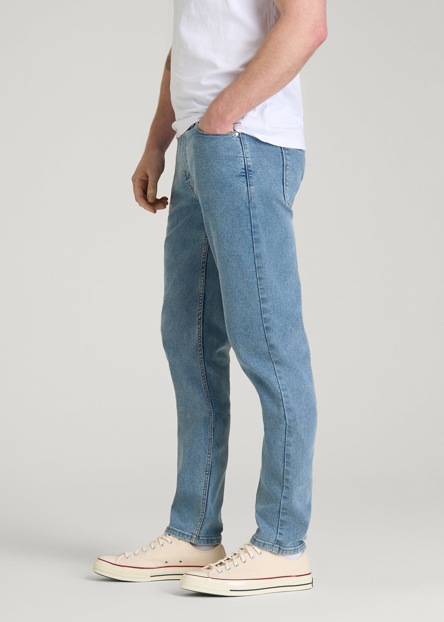 American Tall Discount | Carman TAPERED Jeans for Tall Men in Perfect Blue