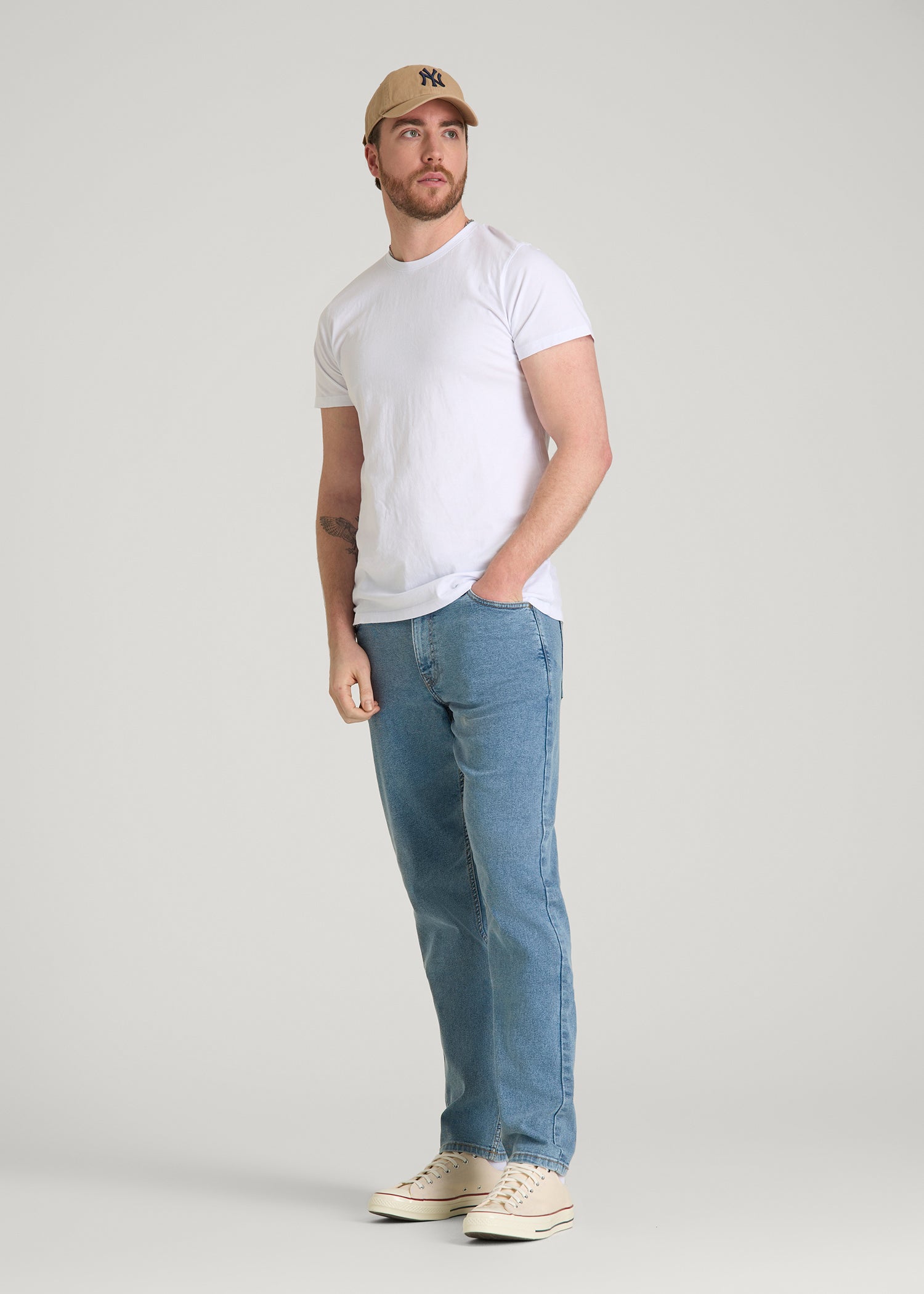 American Tall Discount | Carman TAPERED Jeans for Tall Men in Perfect Blue