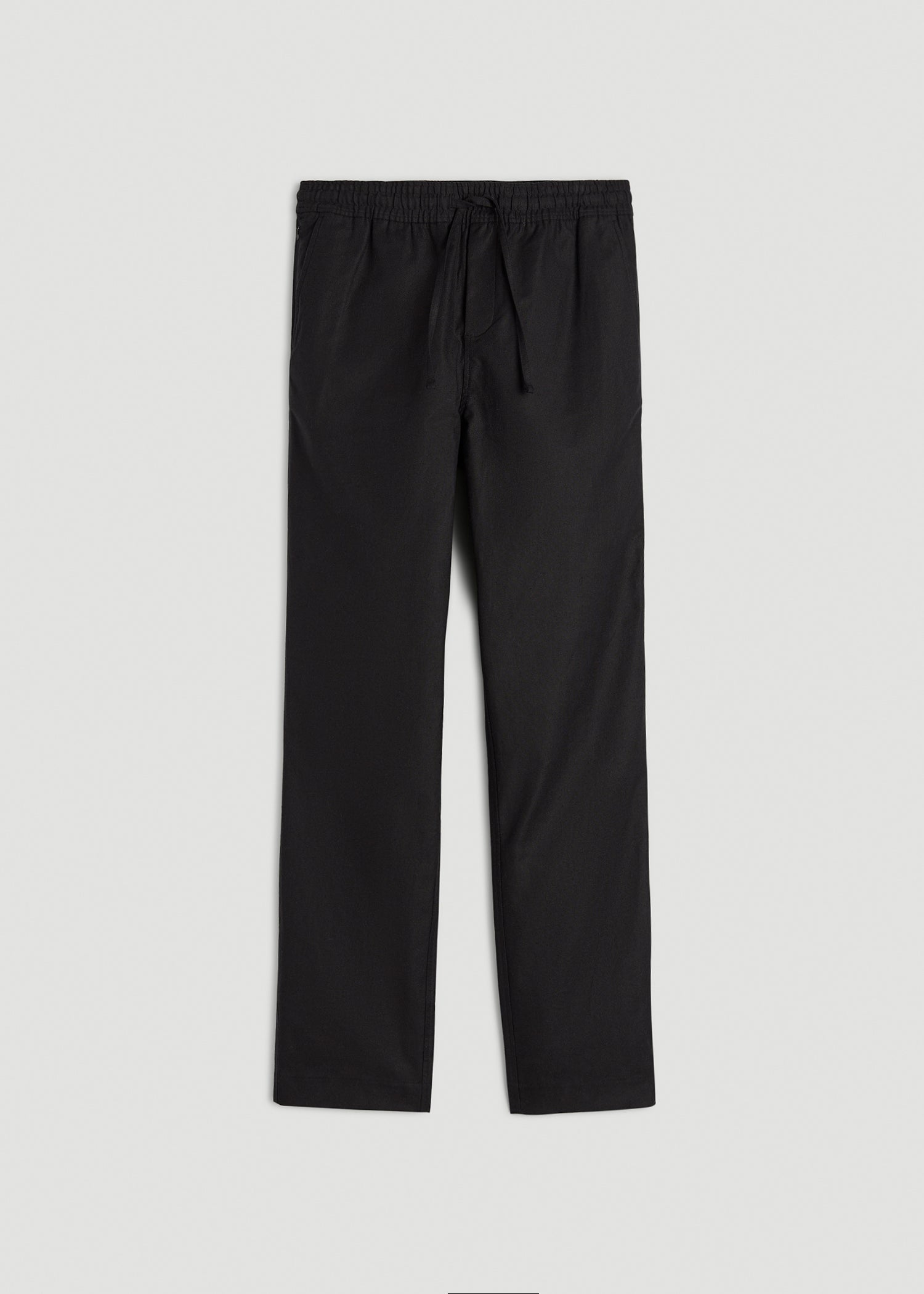 American Tall Discount | Stretch Cotton Linen Blend Pull-On Pants for Tall Men in Black