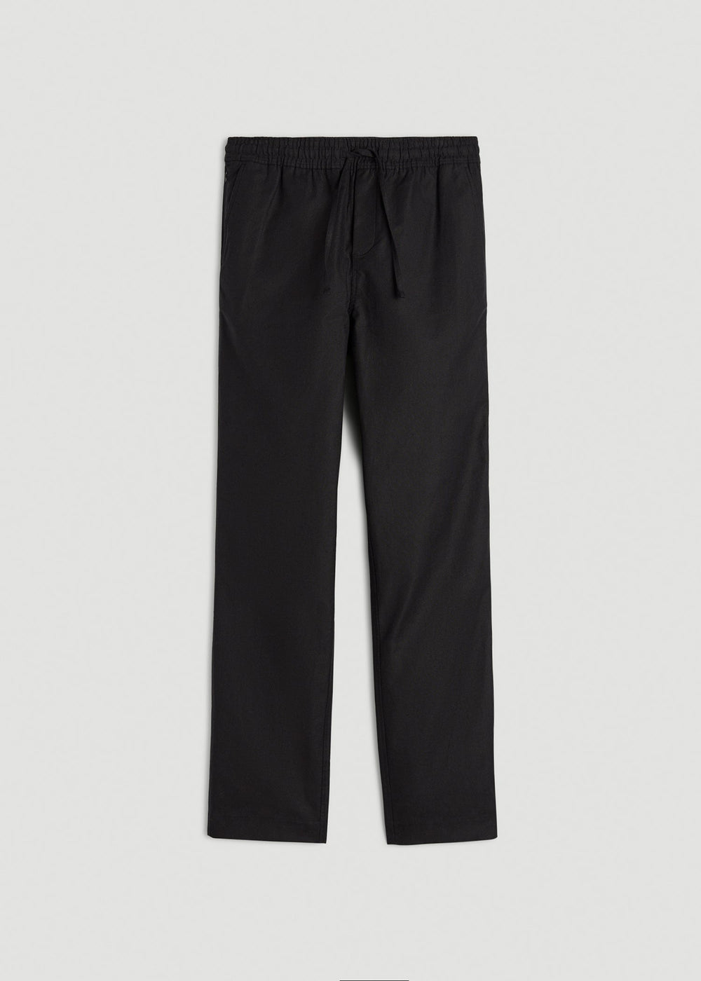 American Tall Discount | Stretch Cotton Linen Blend Pull-On Pants for Tall Men in Black