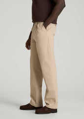 American Tall Online | Stretch Commuter Pleated Chinos for Tall Men in Warm Taupe