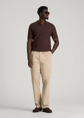 American Tall Online | Stretch Commuter Pleated Chinos for Tall Men in Warm Taupe