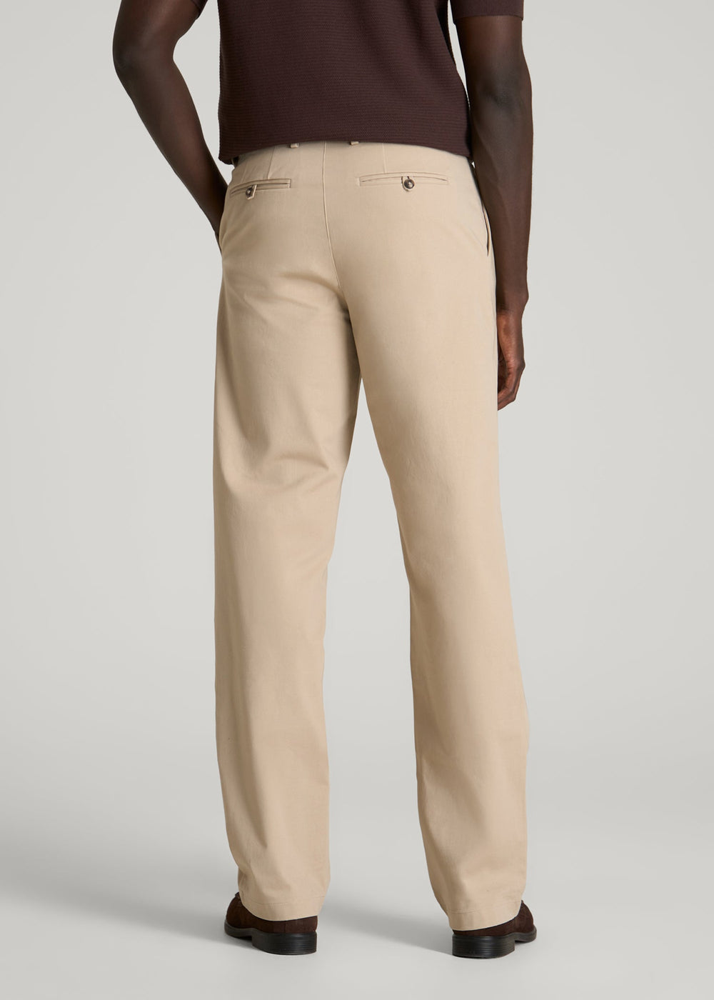 American Tall Online | Stretch Commuter Pleated Chinos for Tall Men in Warm Taupe