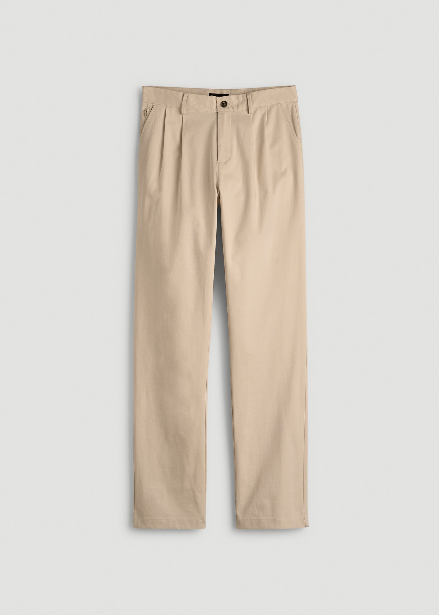 American Tall Online | Stretch Commuter Pleated Chinos for Tall Men in Warm Taupe