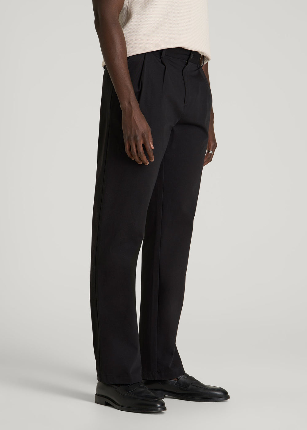 American Tall Sale | Stretch Commuter Pleated Chinos for Tall Men in Black