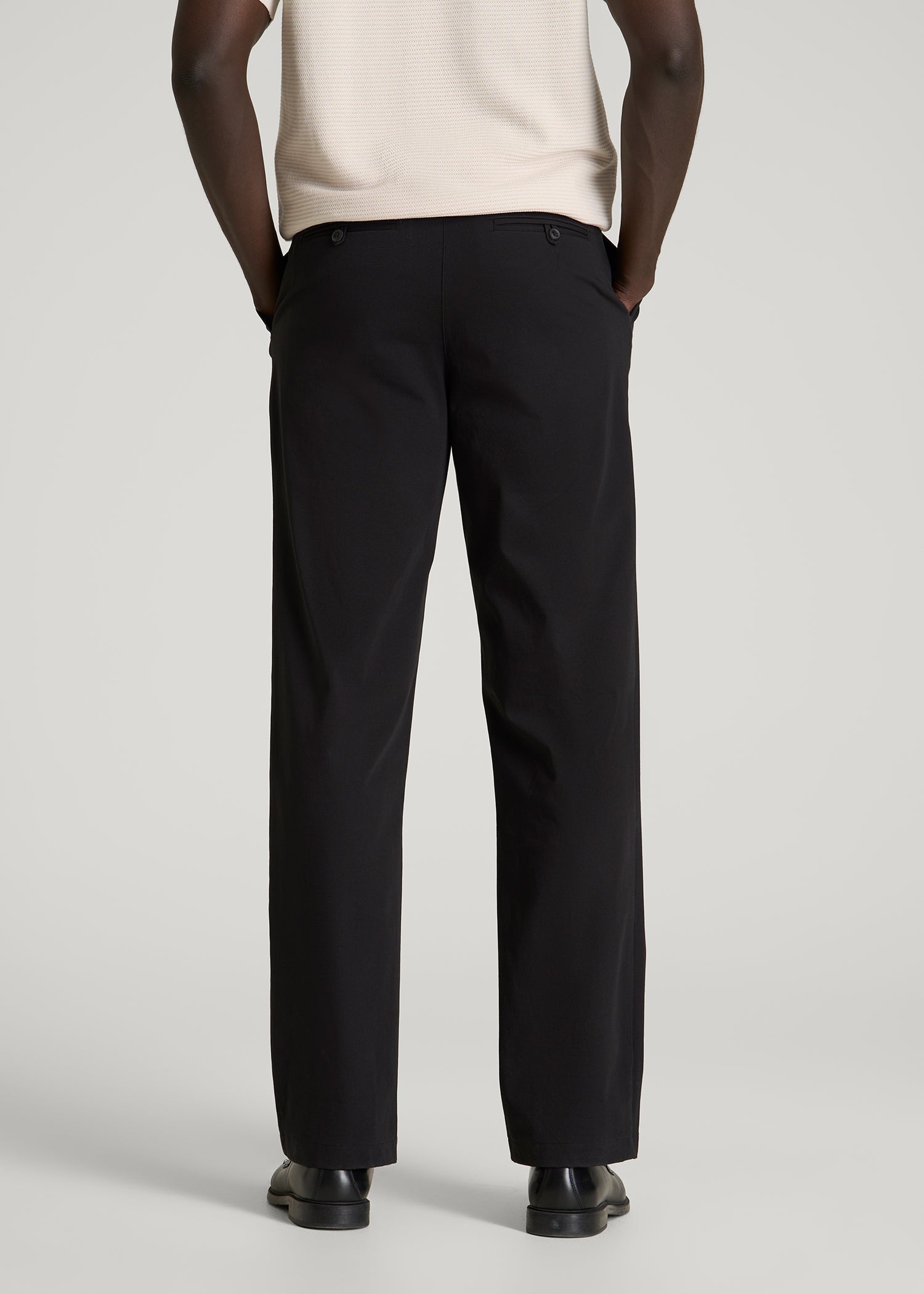 American Tall Sale | Stretch Commuter Pleated Chinos for Tall Men in Black