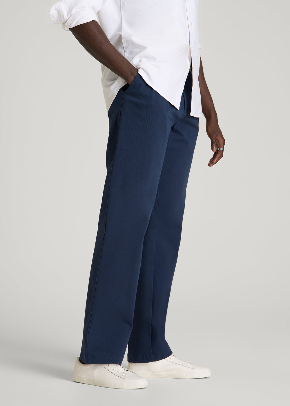 American Tall Outlet | Stretch Commuter Pleated Chinos for Tall Men in Navy Blue
