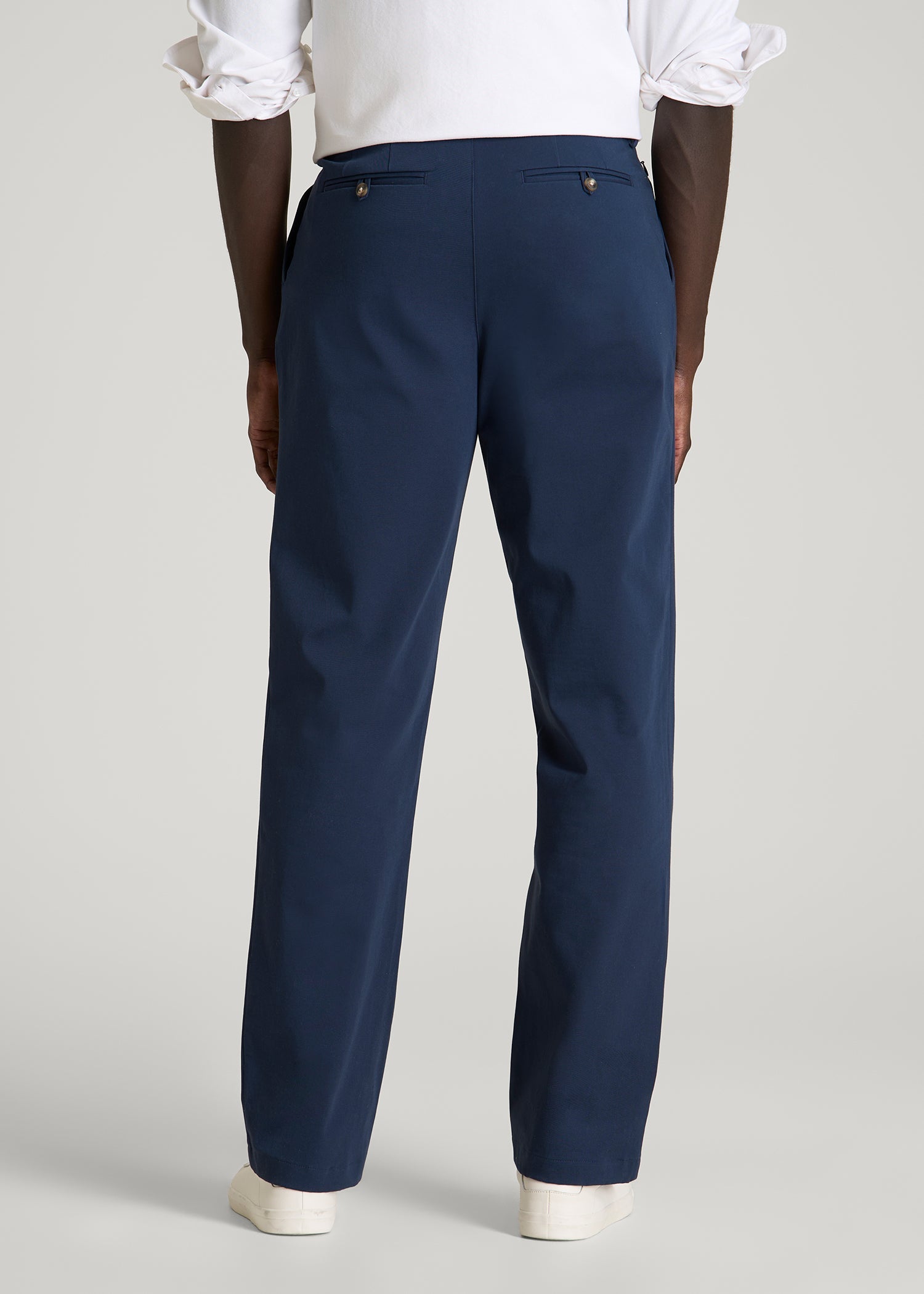 American Tall Outlet | Stretch Commuter Pleated Chinos for Tall Men in Navy Blue